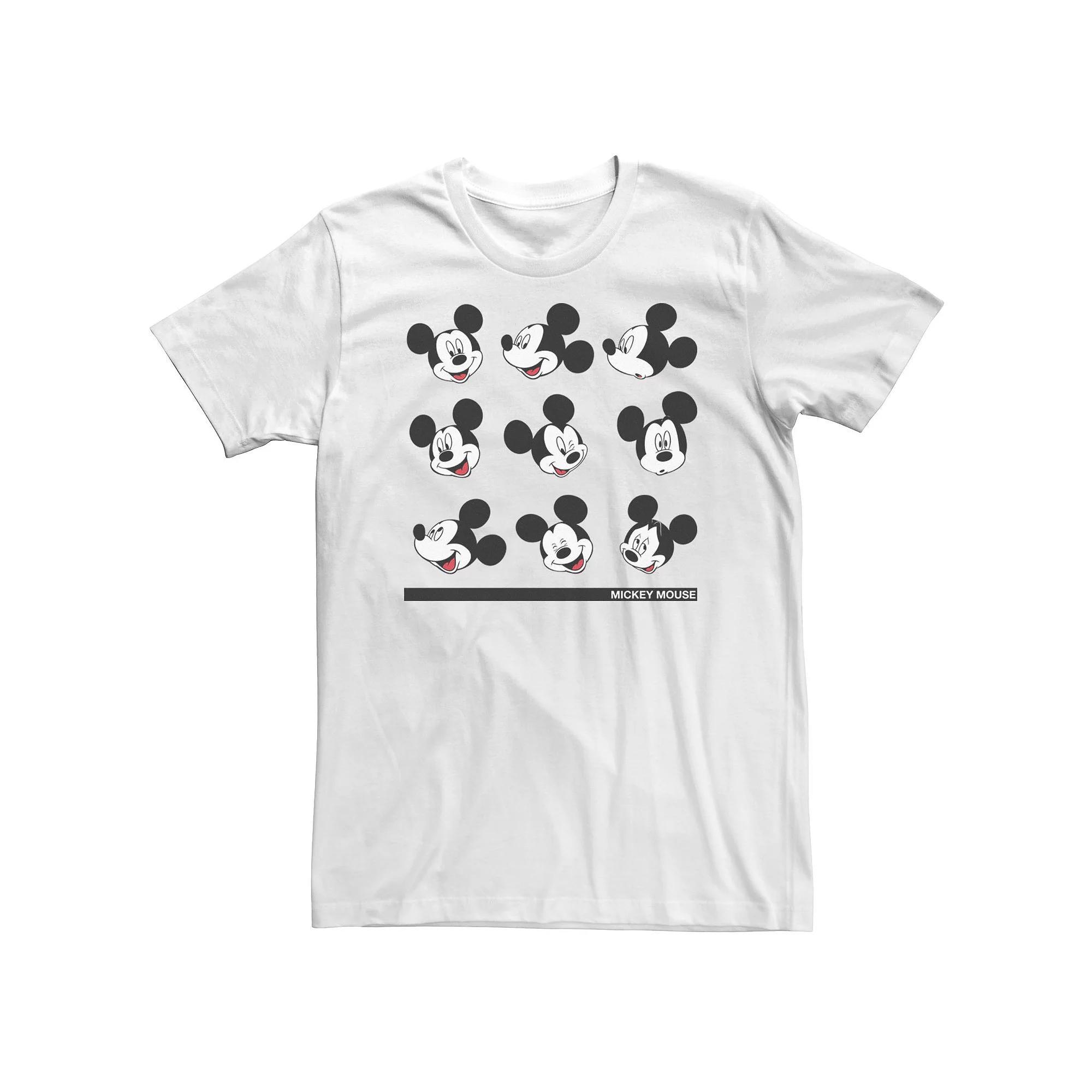 Disney's Mickey Mouse Big & Tall Different Face Of Mickey Tee, Men's, Size: 3XL Tall, White Product Image