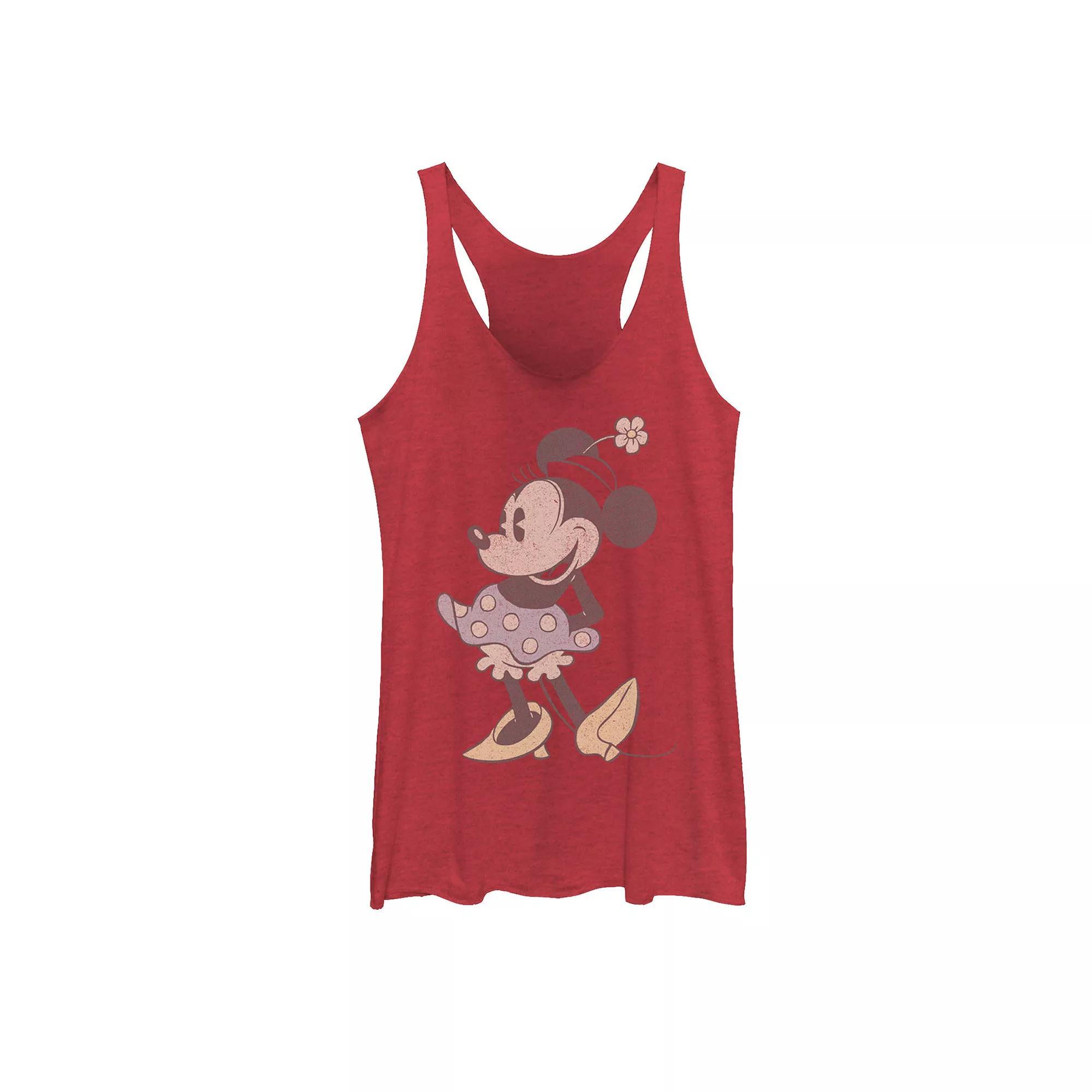 Disney's Mickey And Friends Minnie Mouse Portrait Fade Vintage Racerback Tank Top, Girl's, Size: XXL, Red Grey Product Image