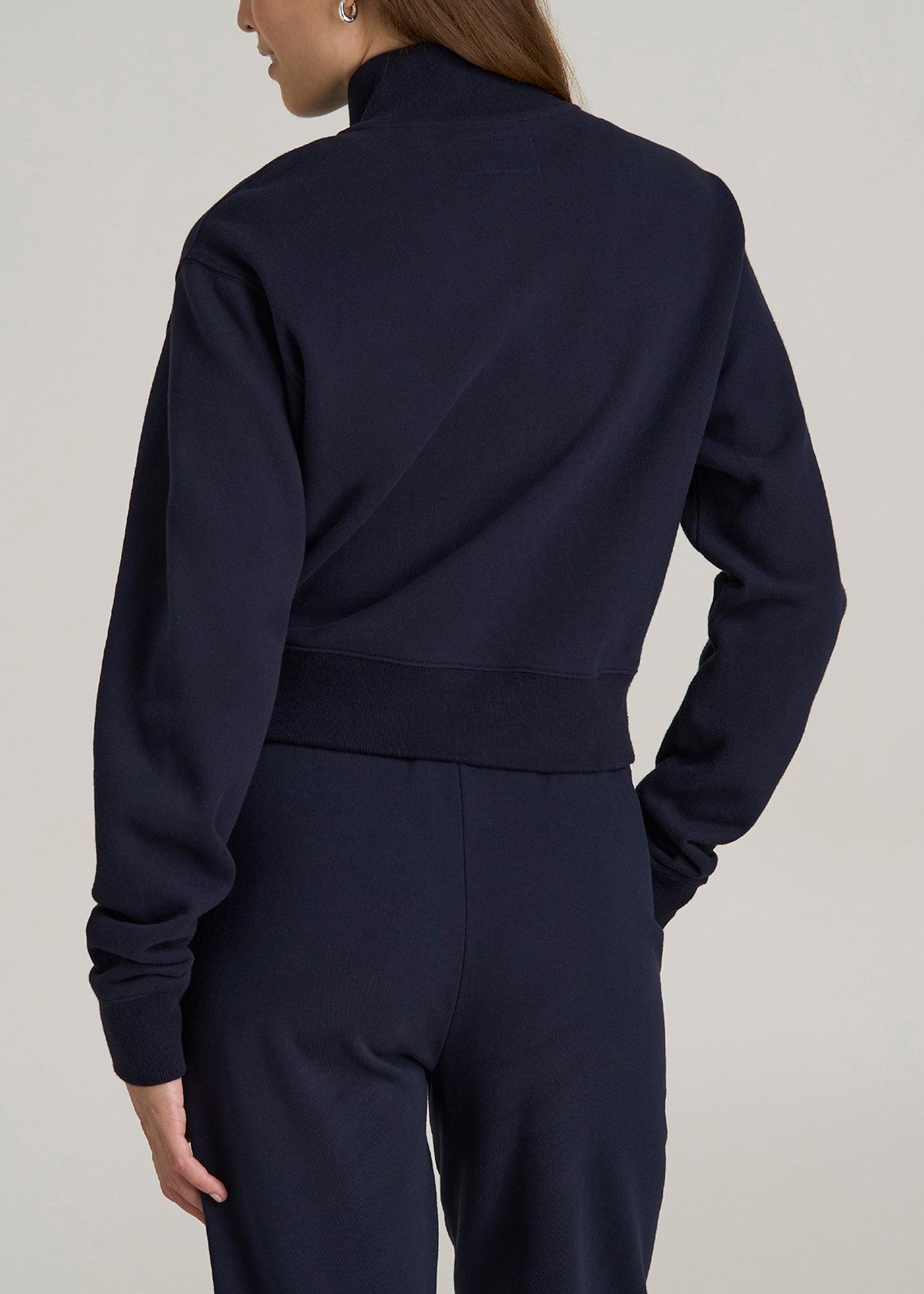 Wearever 2.0 Fleece Half-Zip Cropped Sweatshirt for Tall Women in Evening Blue Female Product Image