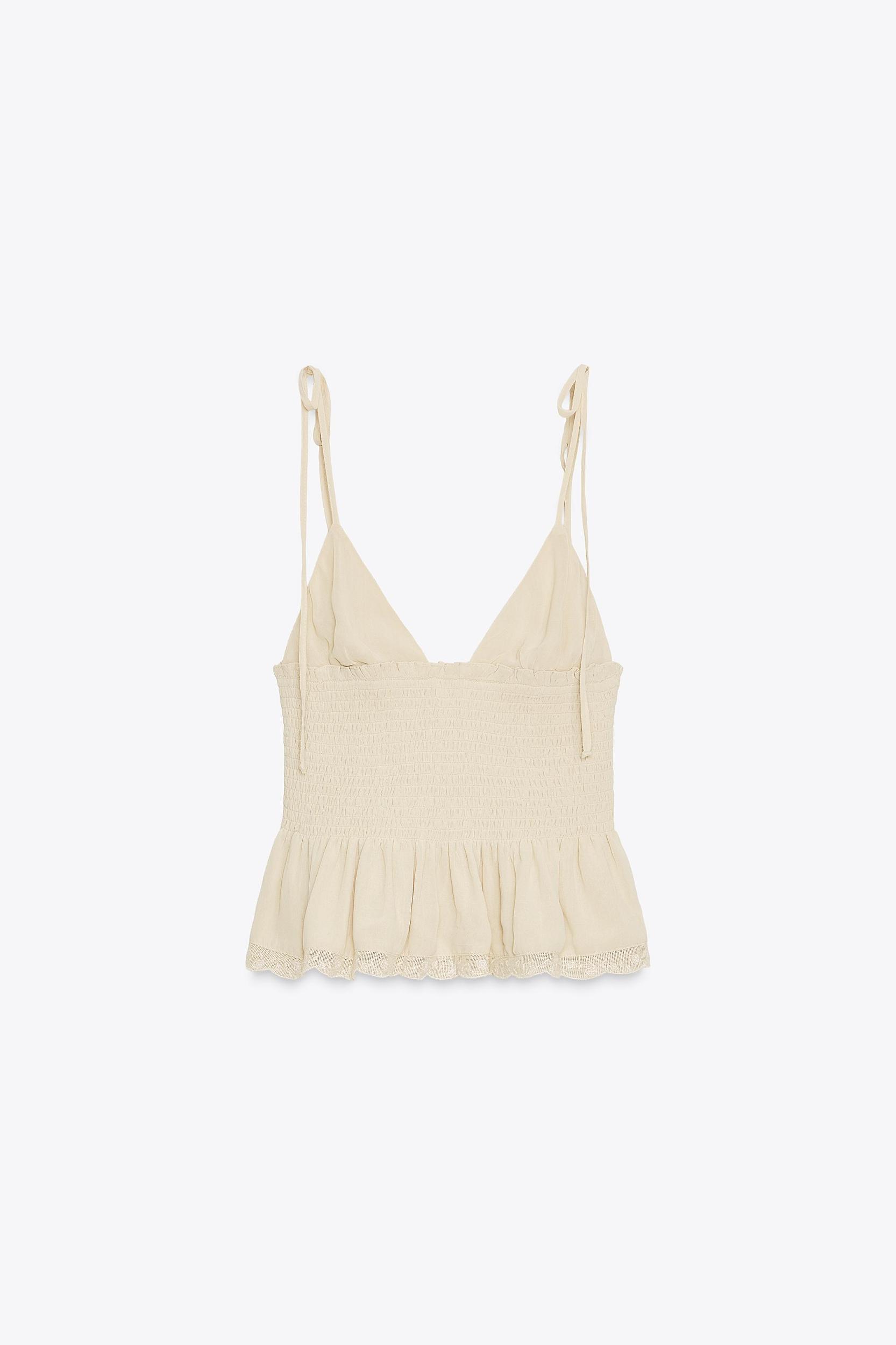 SMOCKED COMBINATION TOP Product Image