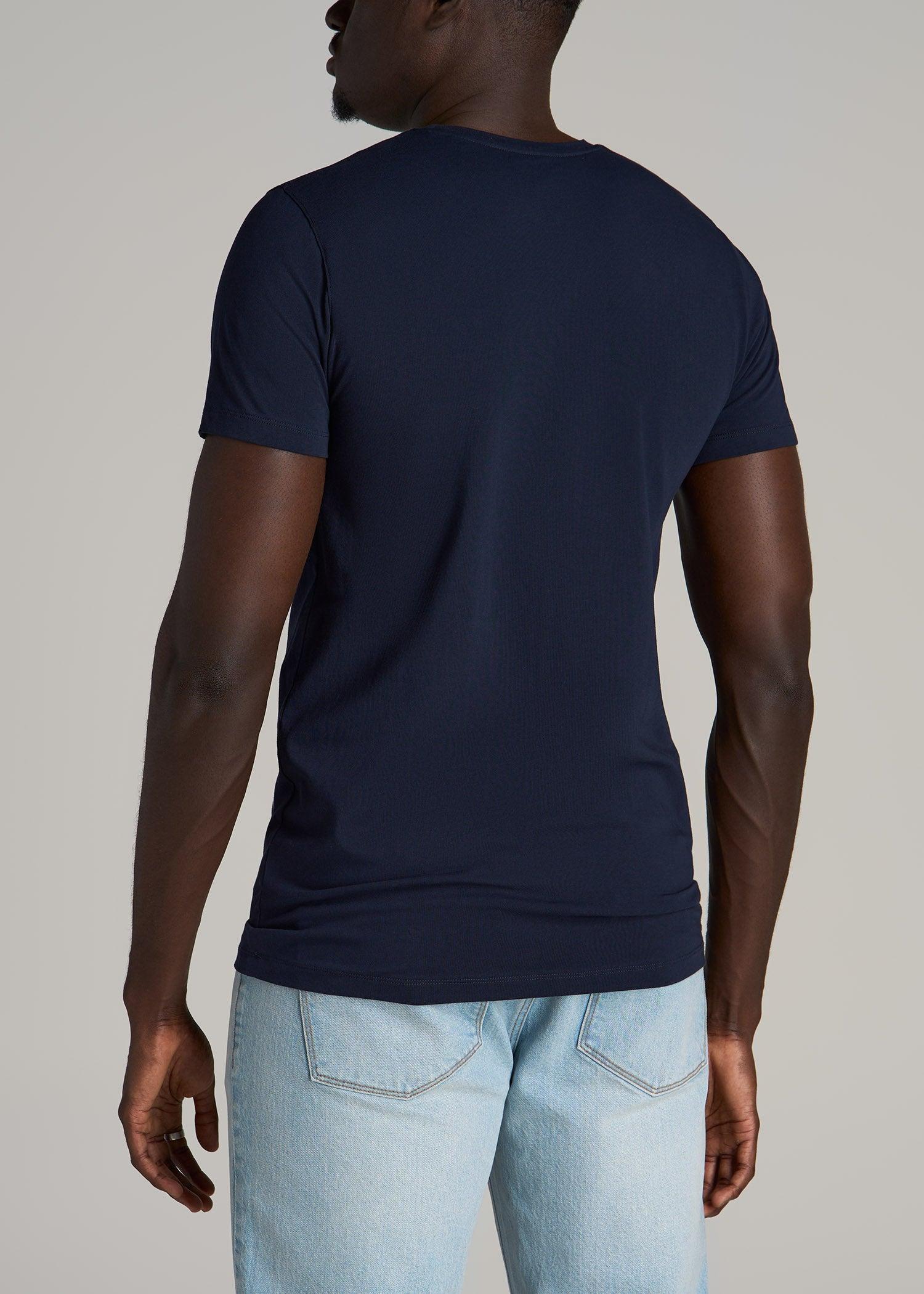 The Essential MODERN-FIT Crewneck Tee for Tall Men in True Navy Product Image