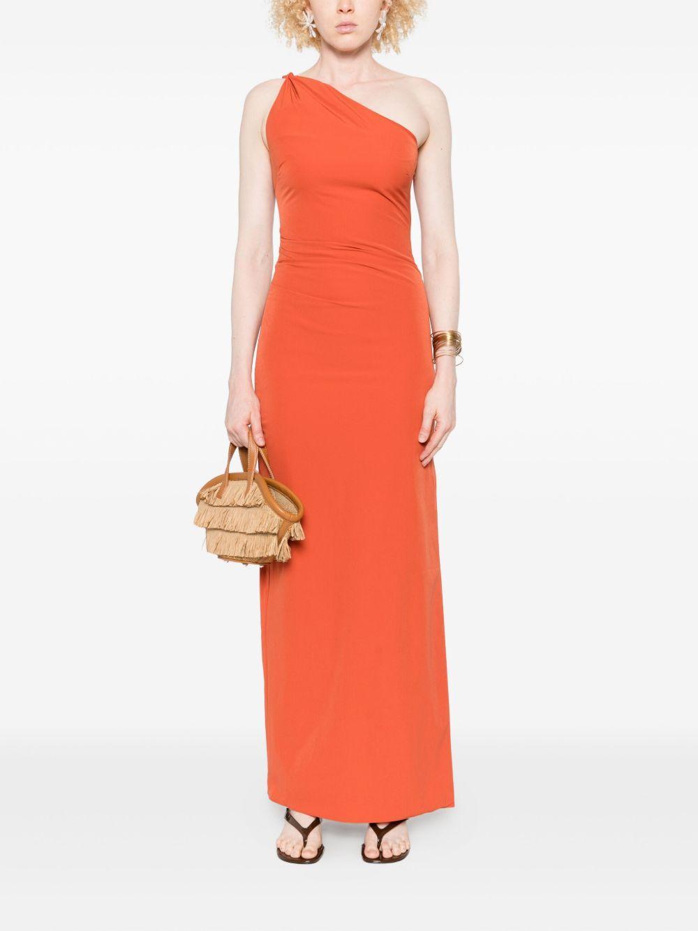 Rossana one-shoulder ruched maxi dress Product Image