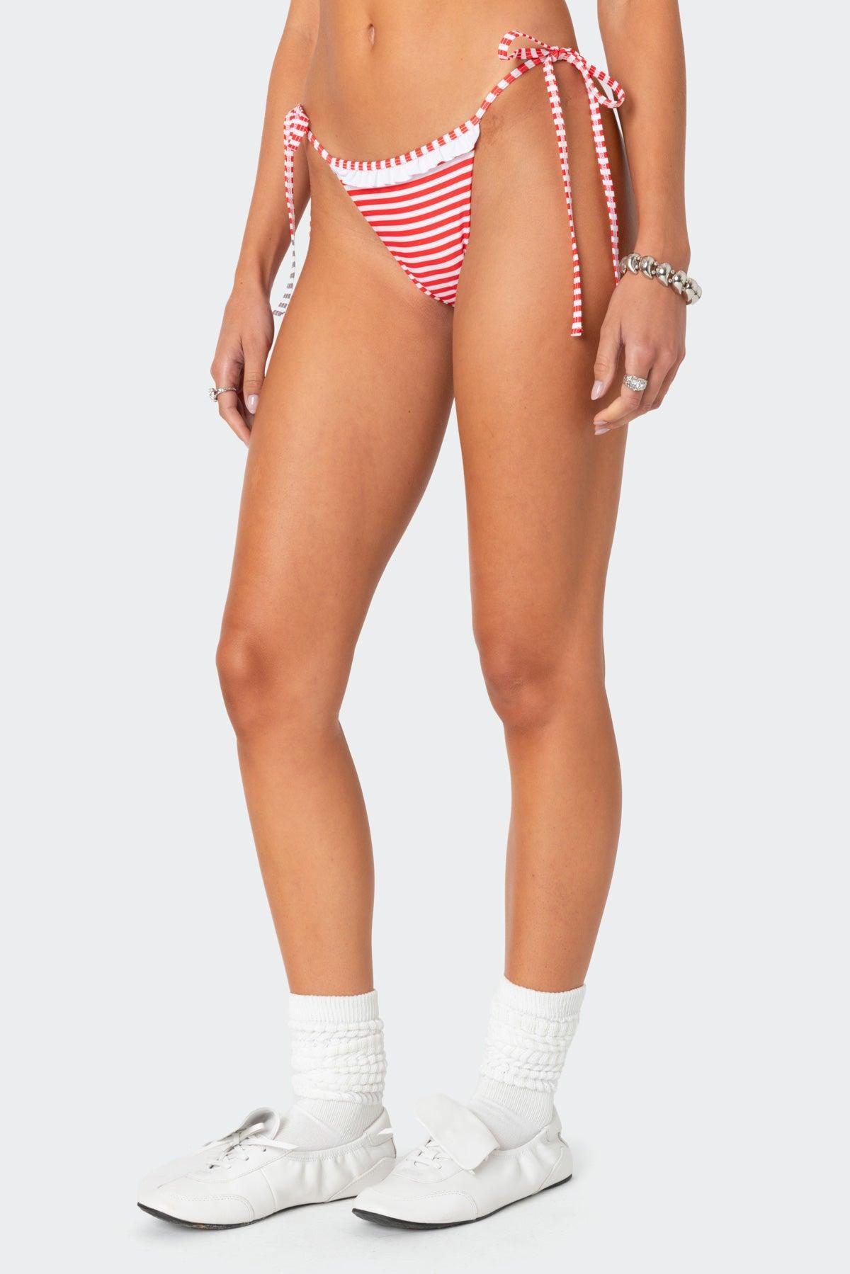 Zora Striped String Bikini Bottom Product Image
