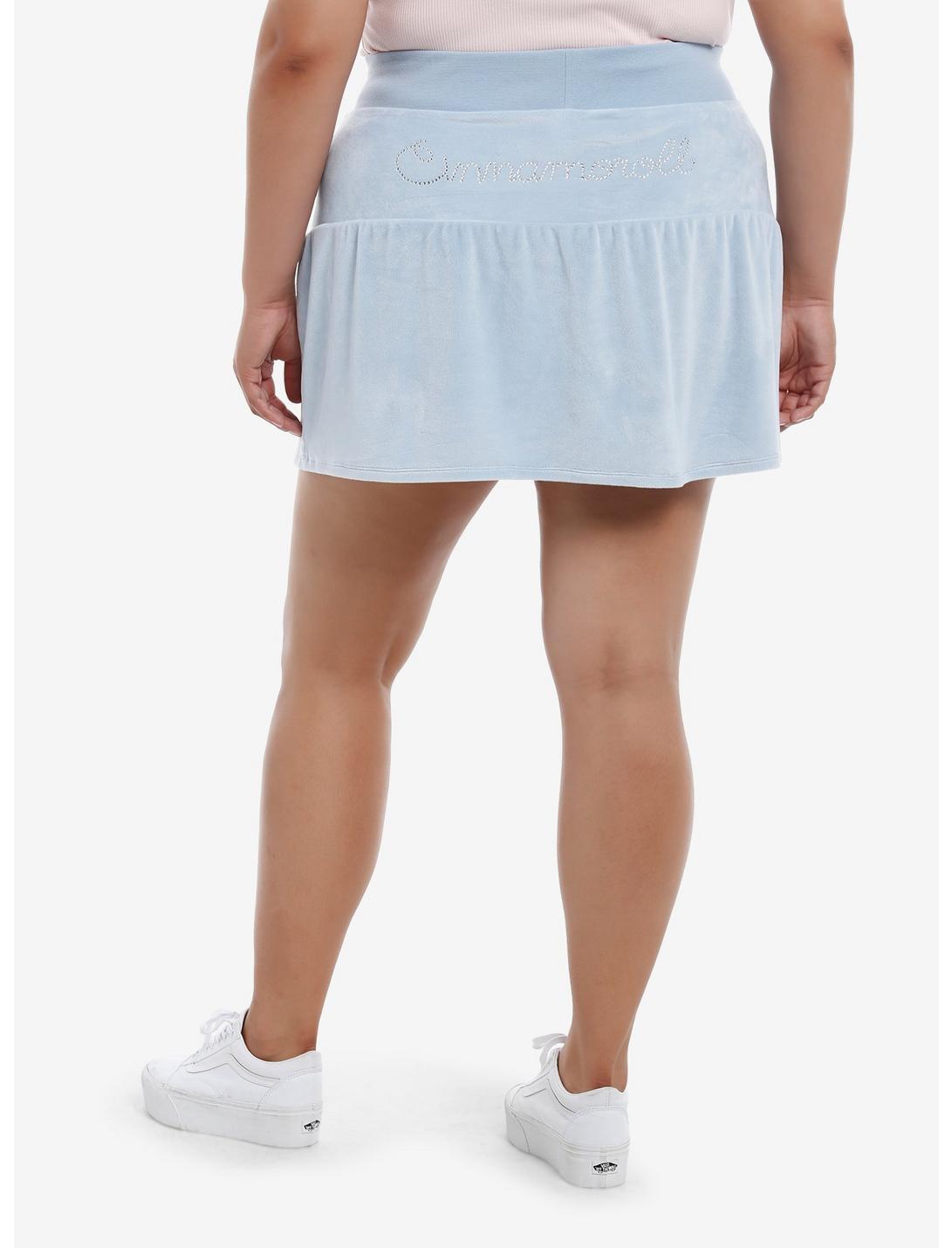 Cinnamoroll Rhinestone Pastel Blue Velour Skirt Plus Size Product Image