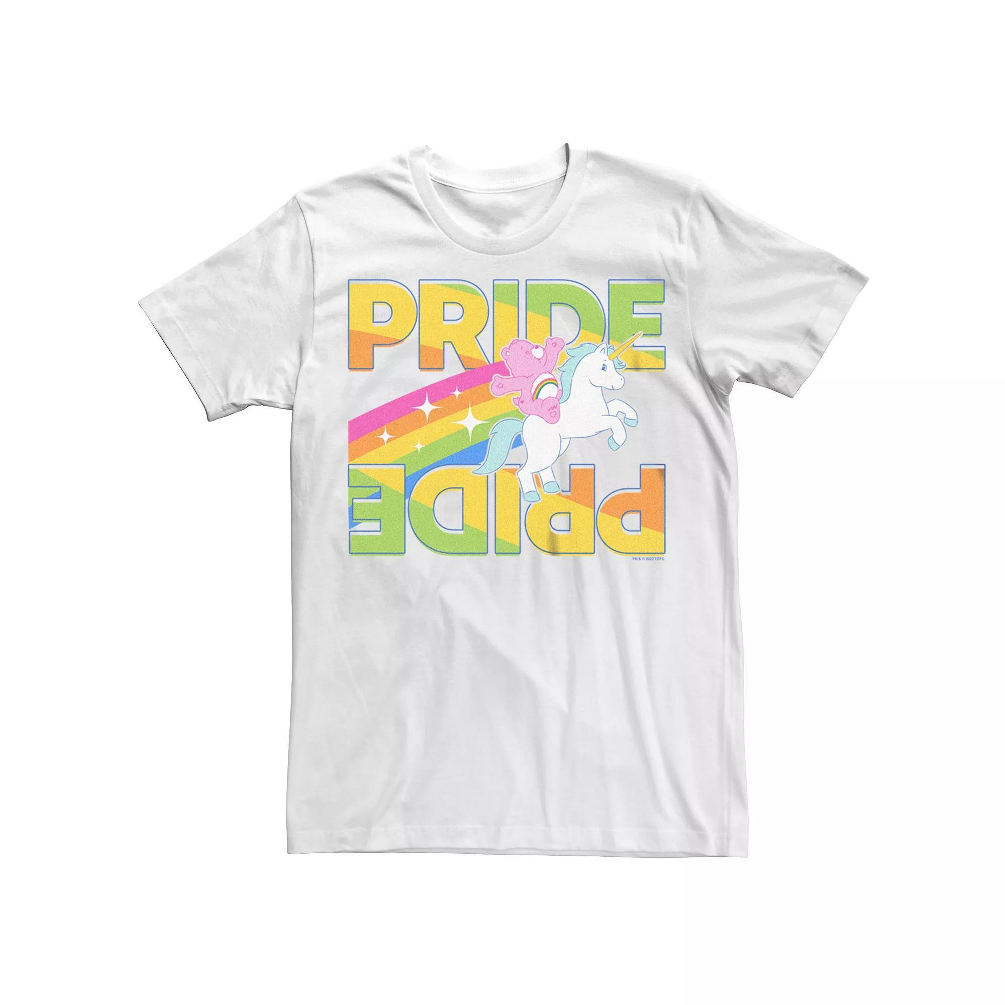 Men's Care Bears Pride Unicorn Ride Graphic Tee, Size: XS, White Product Image