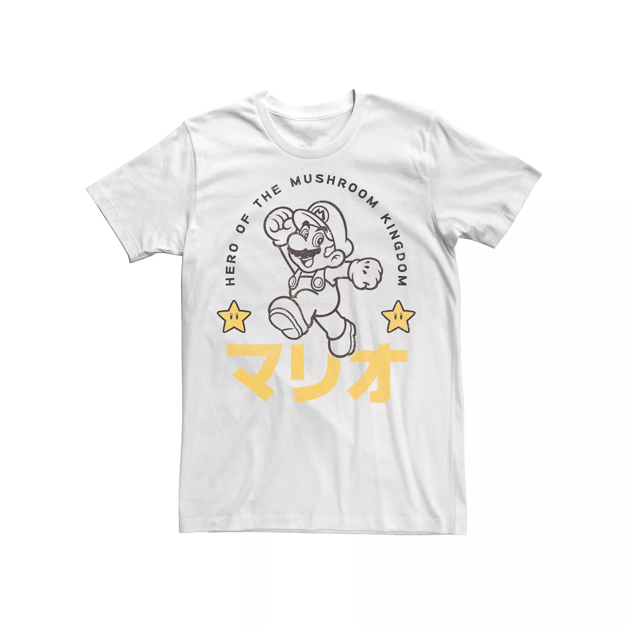 Men's Nintendo Super Mario Hero Stars Kanji Portrait Tee, Size: Medium, Natural Product Image