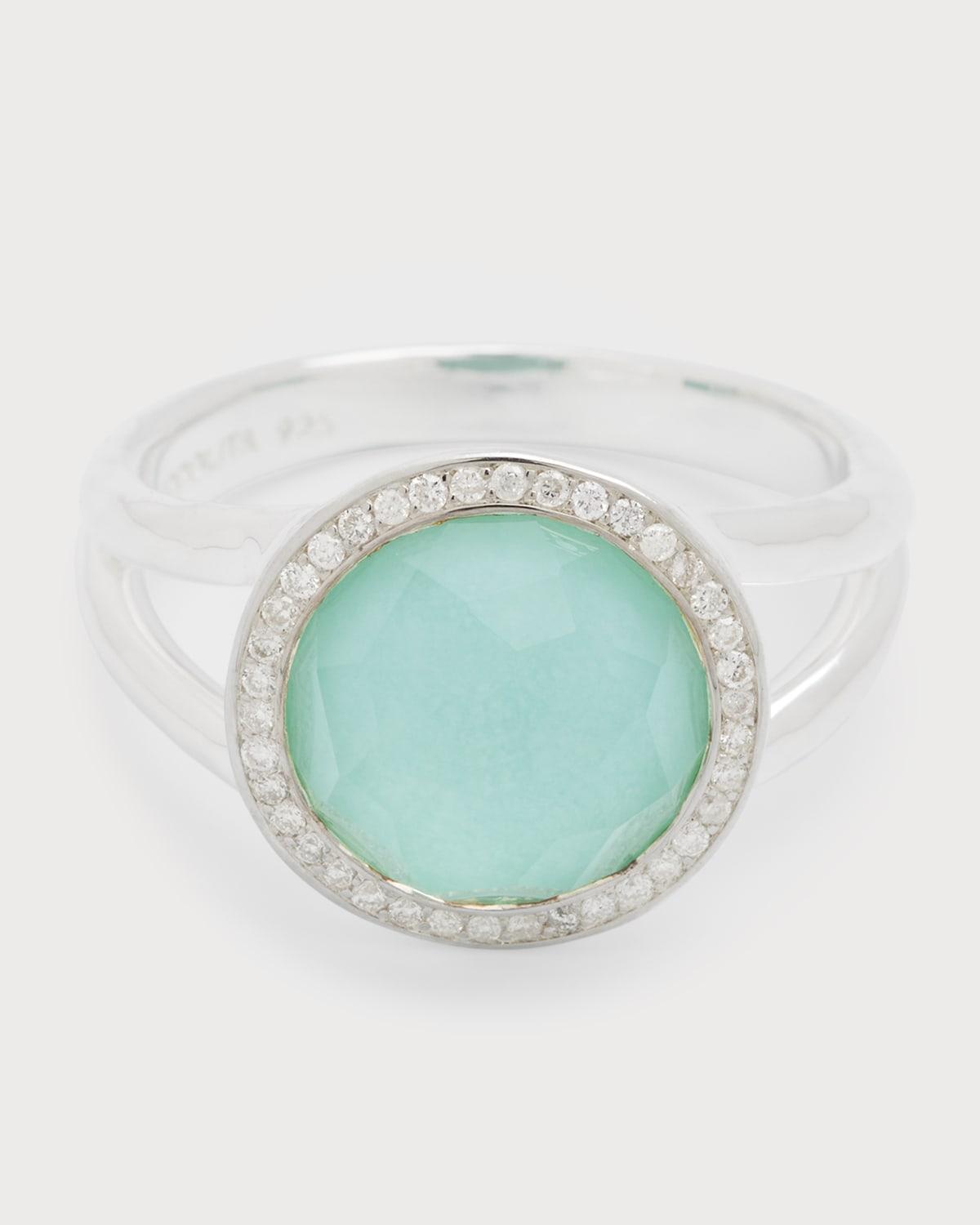 Ippolita Stella Ring in Hematite Doublet with Diamonds in Sterling Silver Product Image