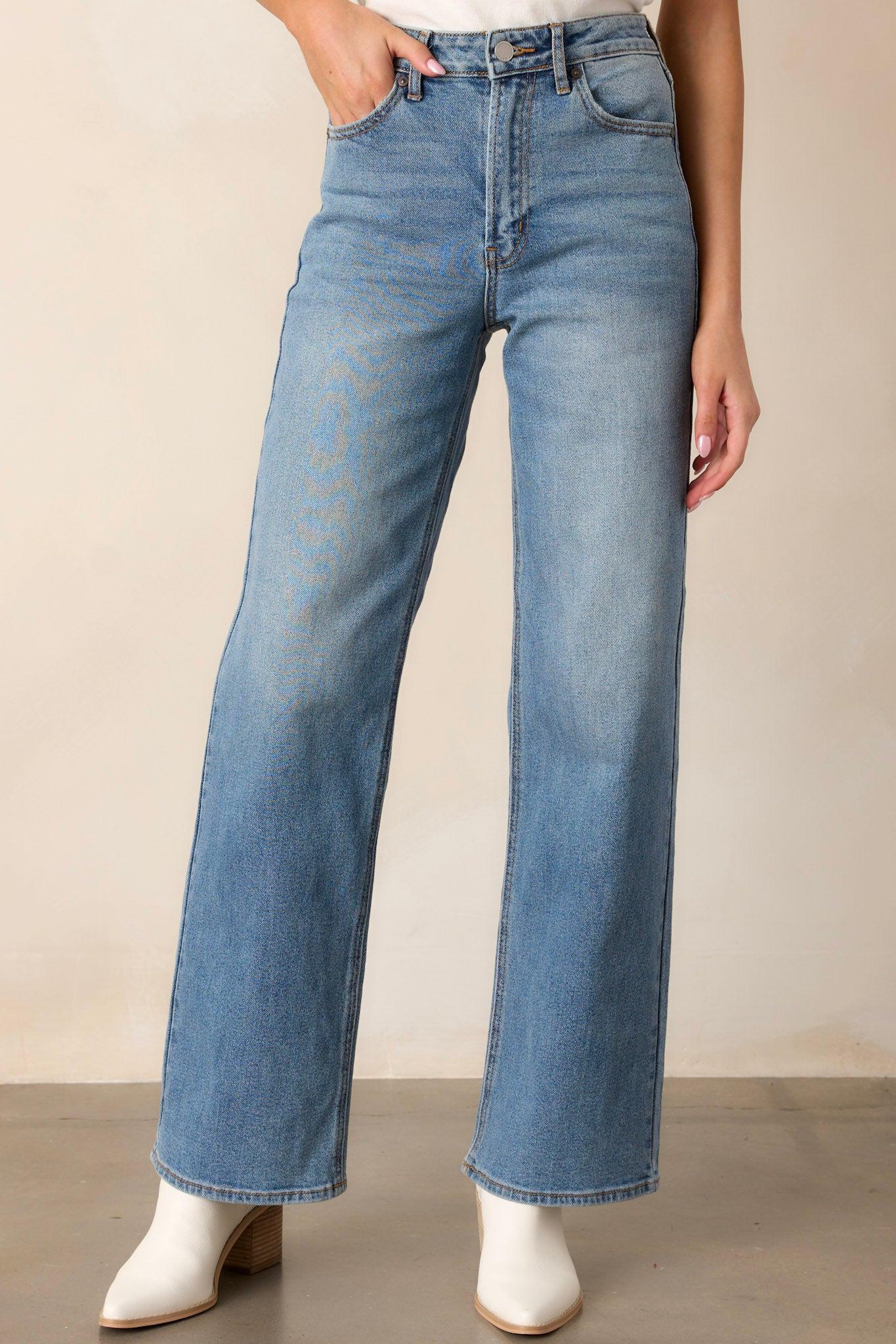 Day Dreaming Medium Wash Wide Leg Jeans (RESTOCK ETA MARCH) Product Image
