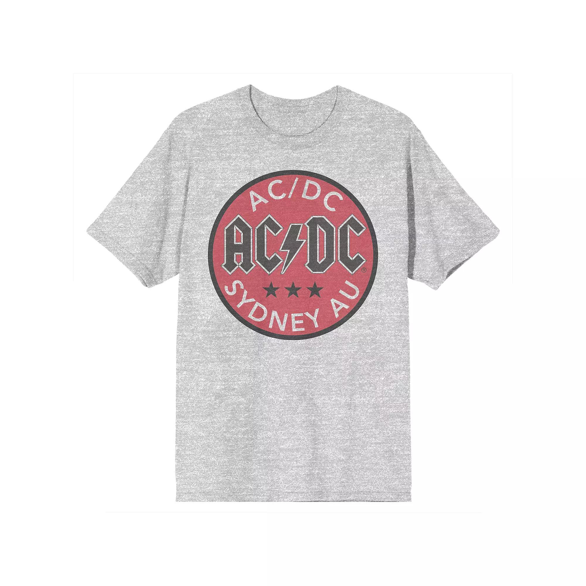 Men's AC/DC Logo Tee, Size: Small, Grey Product Image