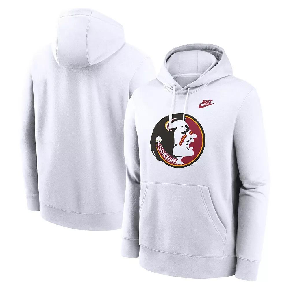 Men's Nike White Florida State Seminoles Legacy Logo Club Fleece Pullover Hoodie, Size: Large Product Image