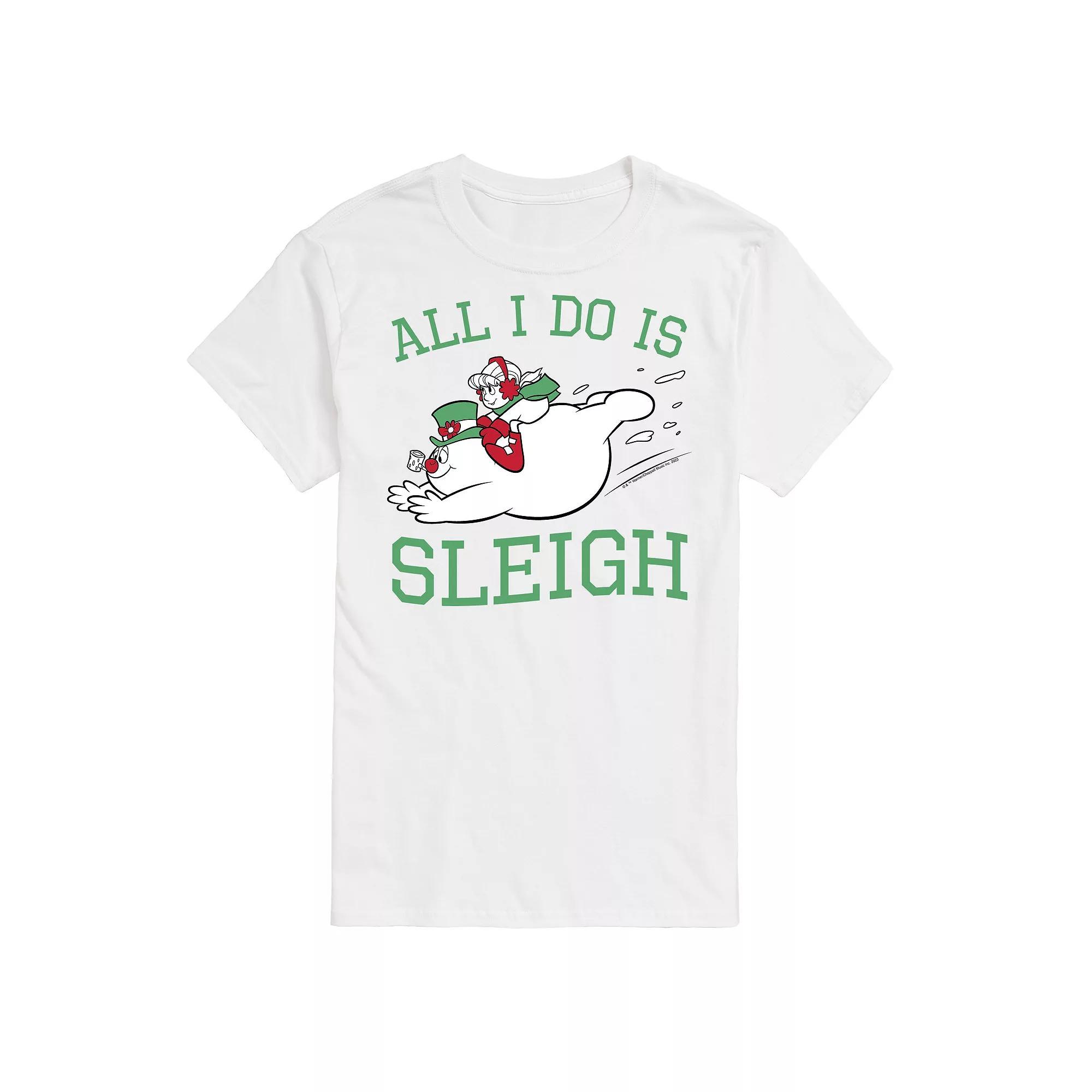 Big & Tall Frosty The Snowman All I Do Is Sleigh Graphic Tee, Mens Product Image