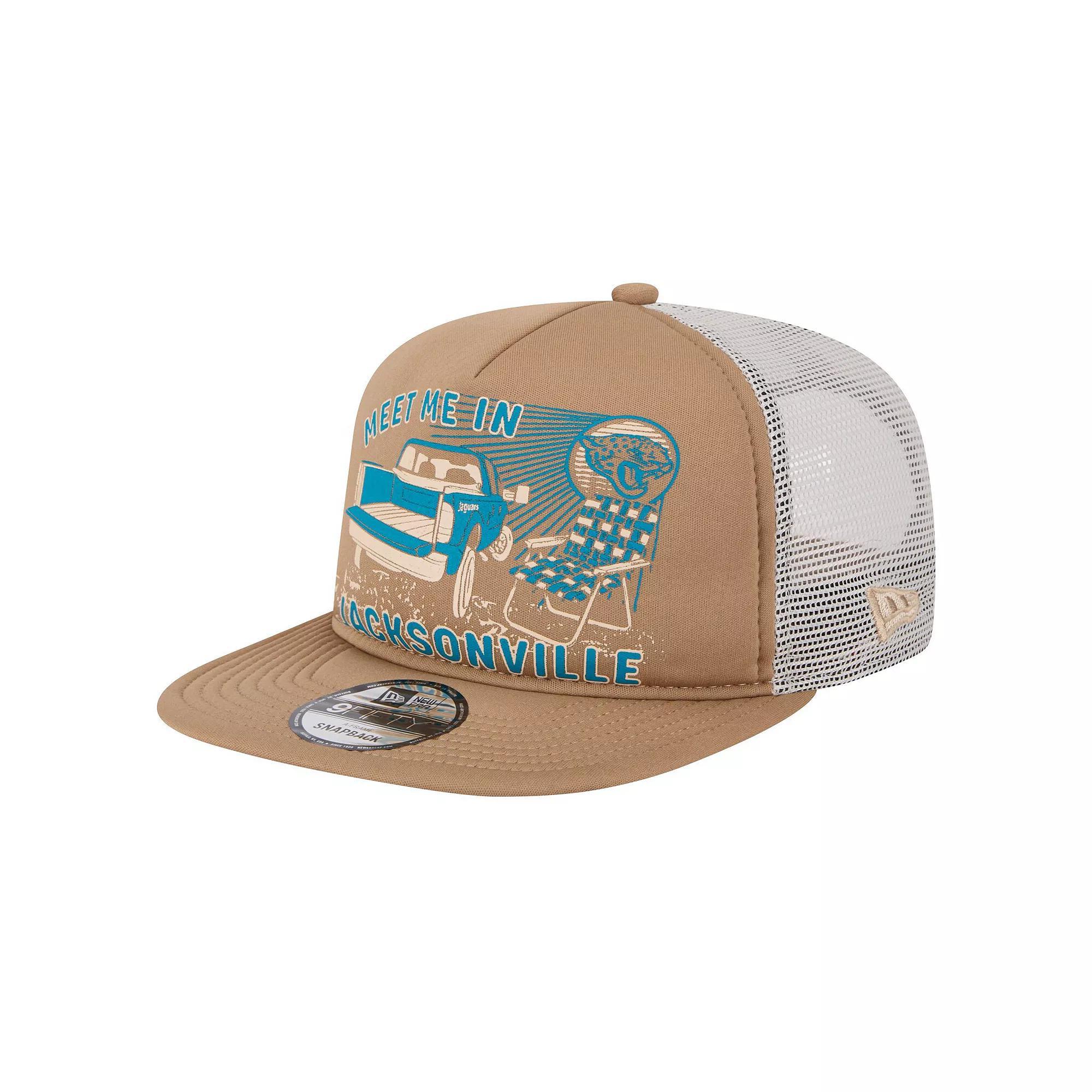 Men's New Era Tan Jacksonville Jaguars Meet Me 9FIFTY Snapback Hat, Team Product Image