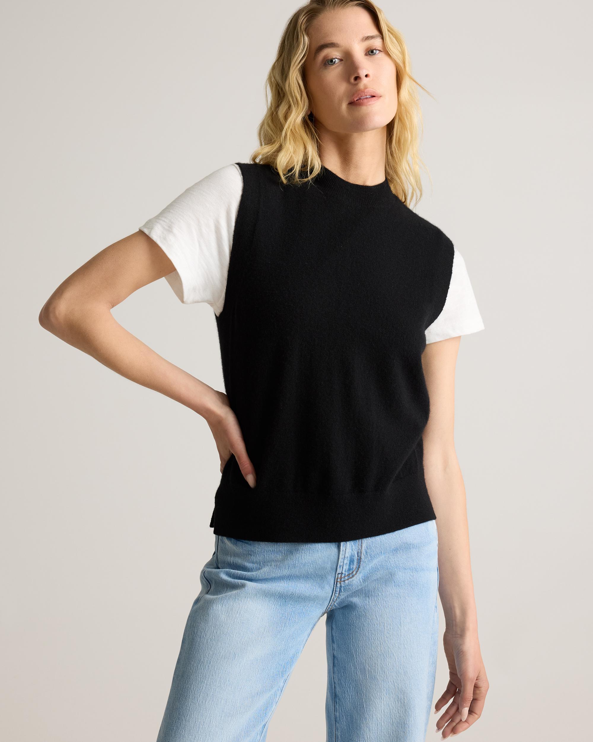 Quince | Women's Mongolian Cashmere Mock Neck Sweater Vest Size XL Product Image