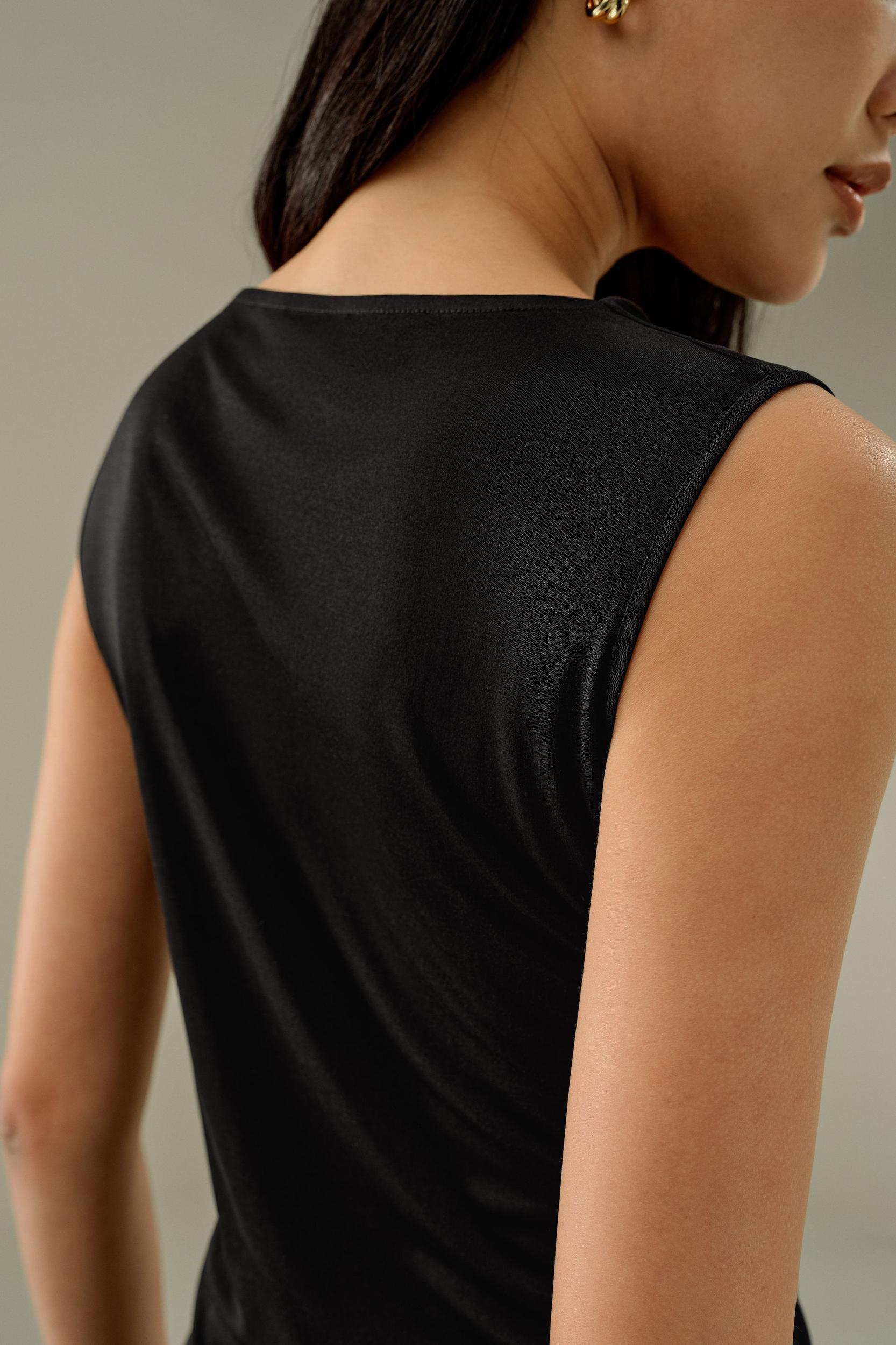 Silk Jersey Cowl-neck Sleeveless Top Product Image