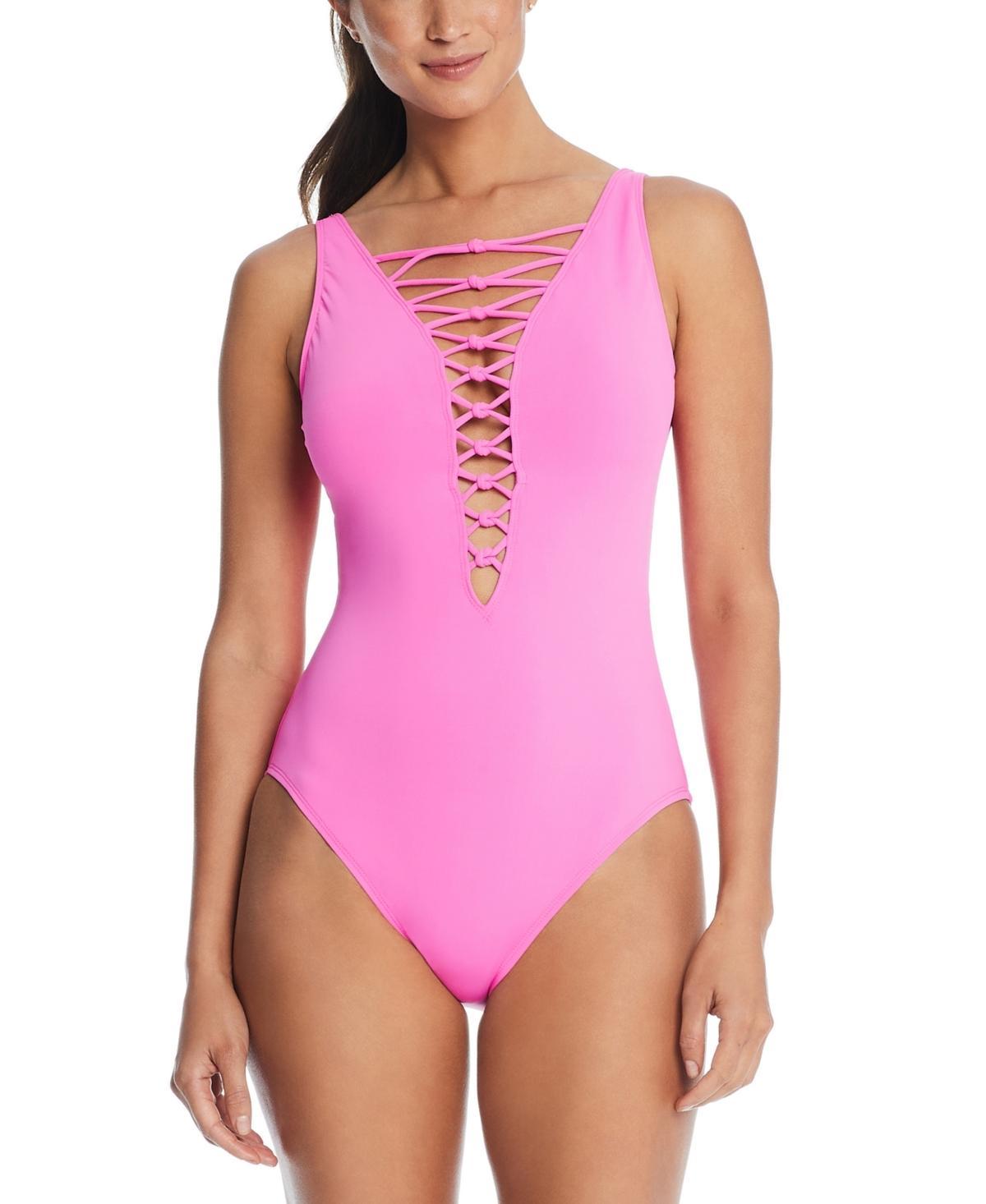 Bleu by Rod Beattie Womens Core-Lace-Down Mio One-Piece Swimsuit Product Image