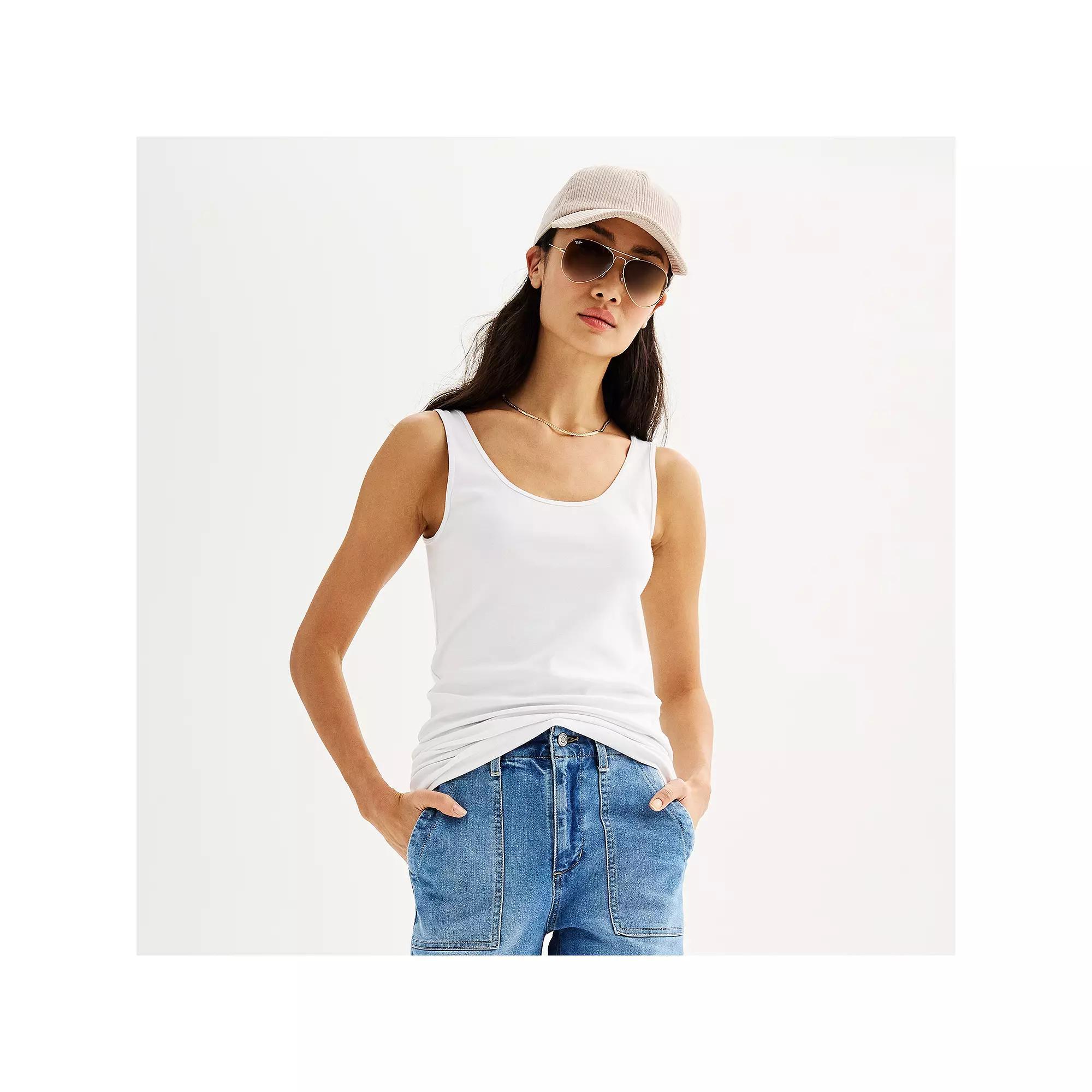 Women's Sonoma Goods For Life® Everyday Tunic Layering Tank Top, Size: Small, Vital White Product Image