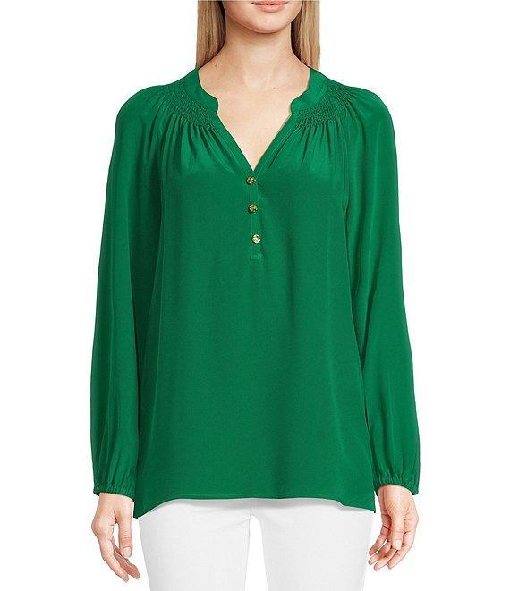 Lilly Pulitzer Elsa Silk V-Neck Bracelet Sleeve Top Product Image