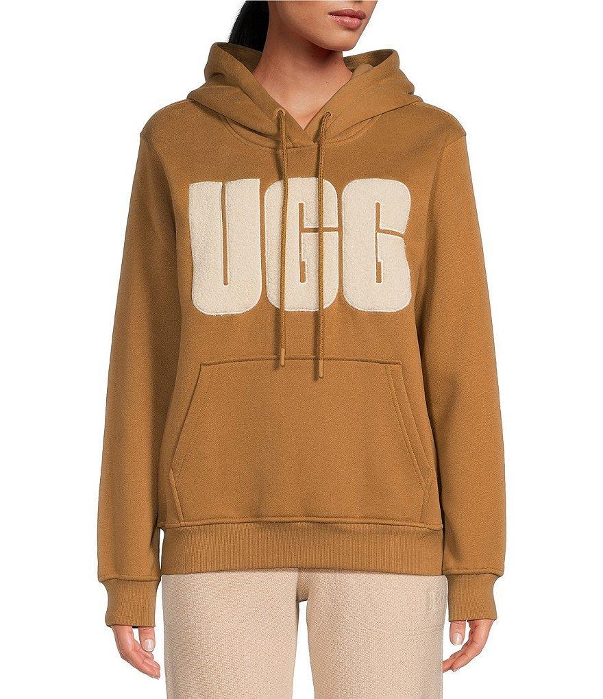 UGG Rey Fuzzy Logo Long Sleeve Hoodie Product Image