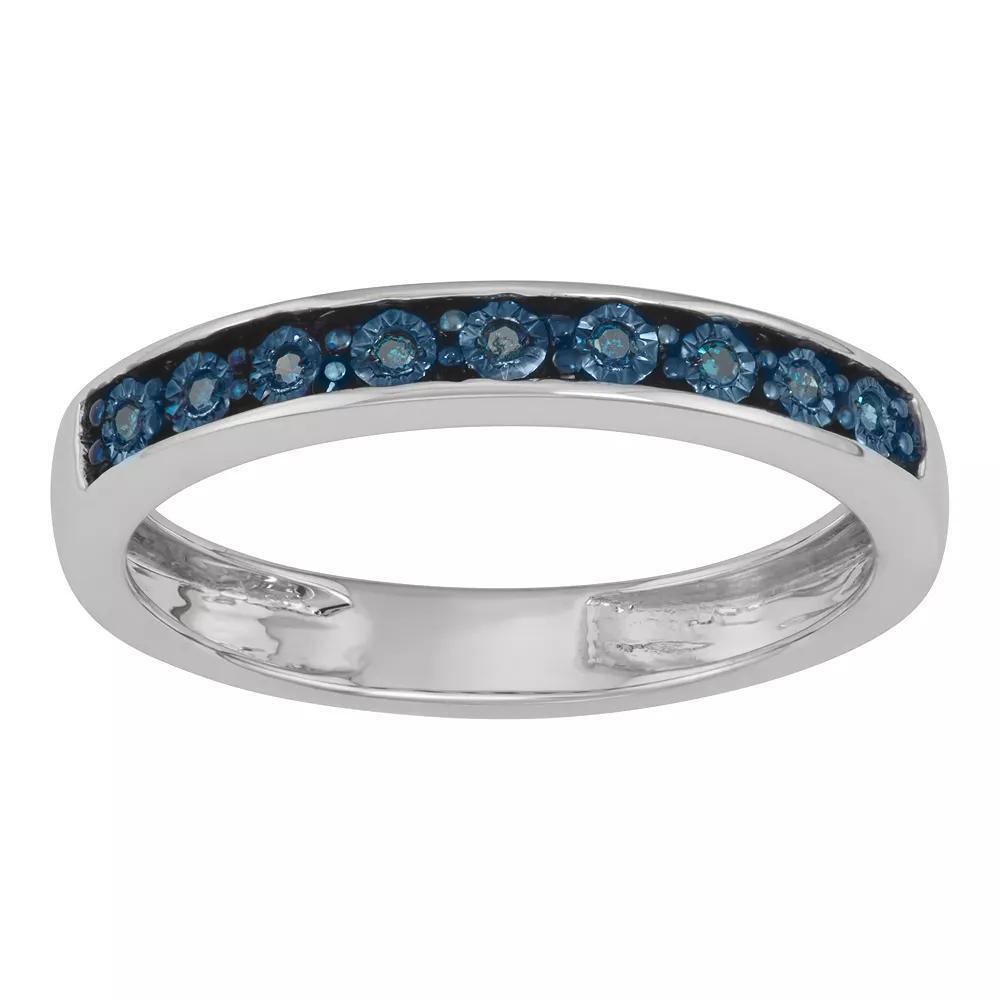 Sterling Silver & Blue Diamond Accent Band, Women's, Size: 7 Product Image