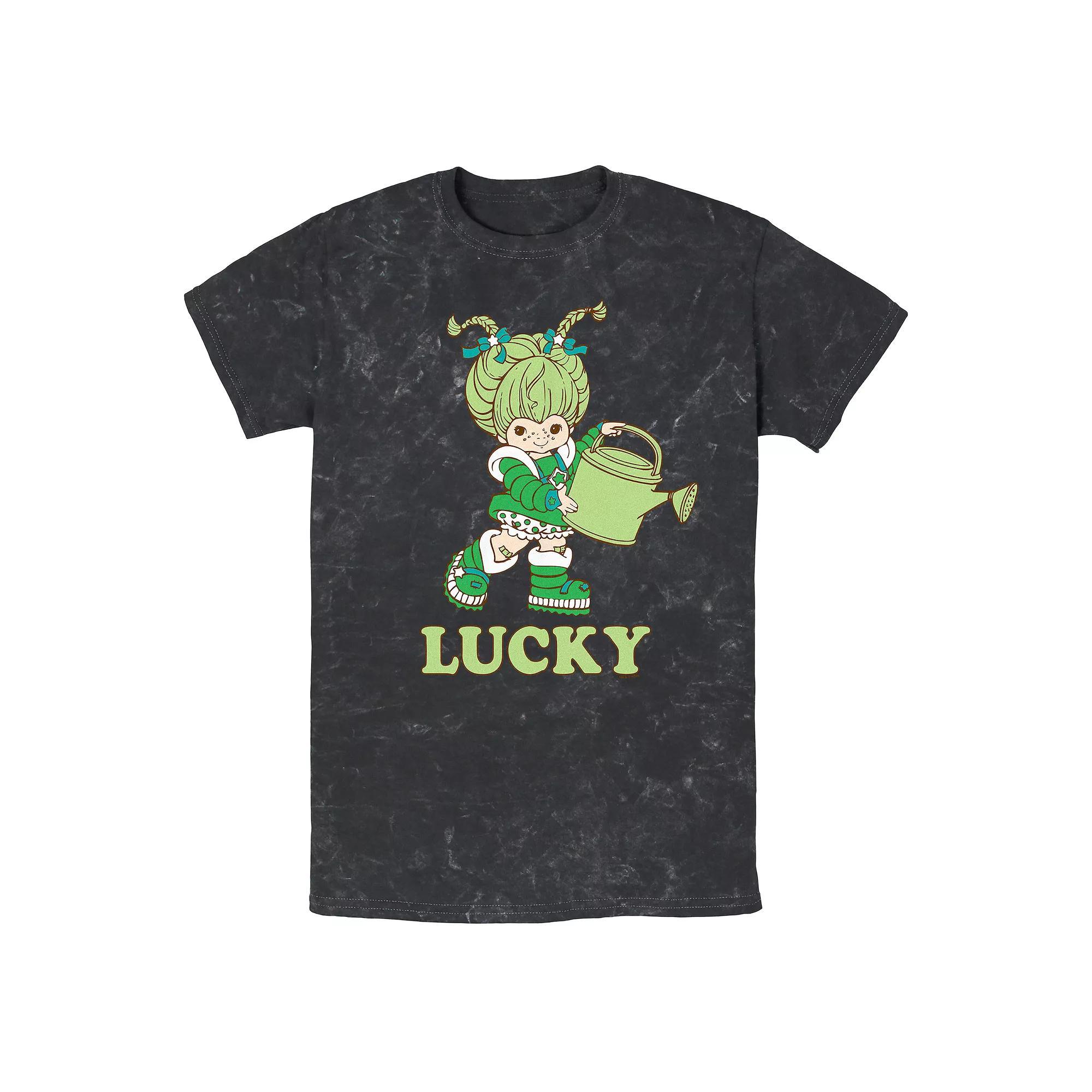 Men's Rainbow Brite Lucky Mineral Wash Graphic Tee, Size: XL, Black Product Image