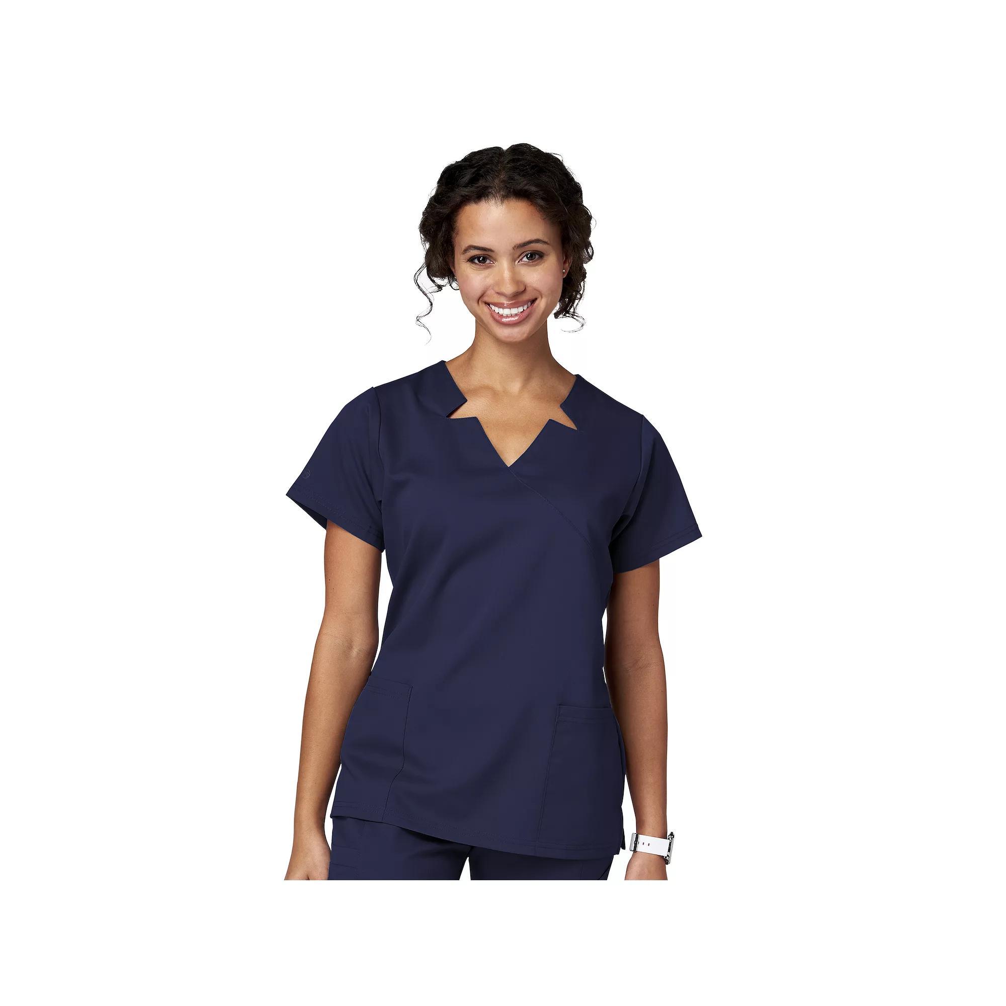 Women's Meta Labwear Notch Neck Short Sleeve Scrubs Top 15201, Size: Large, New Blue Product Image