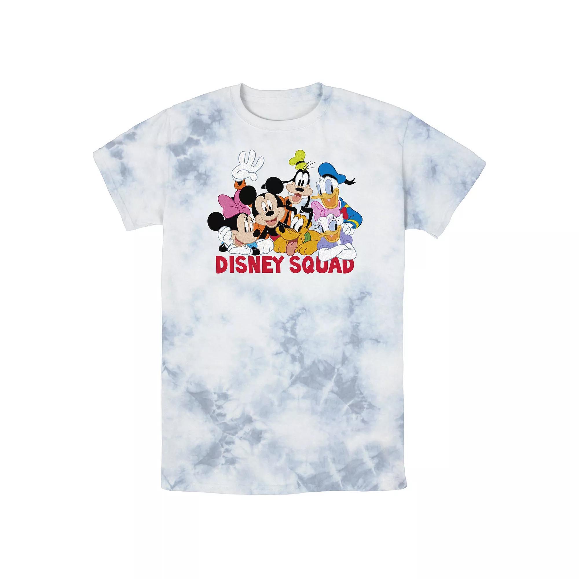 Men's Disney Mickey And Friends Disney Squad Wash Tee, Size: Medium, White Blue Product Image
