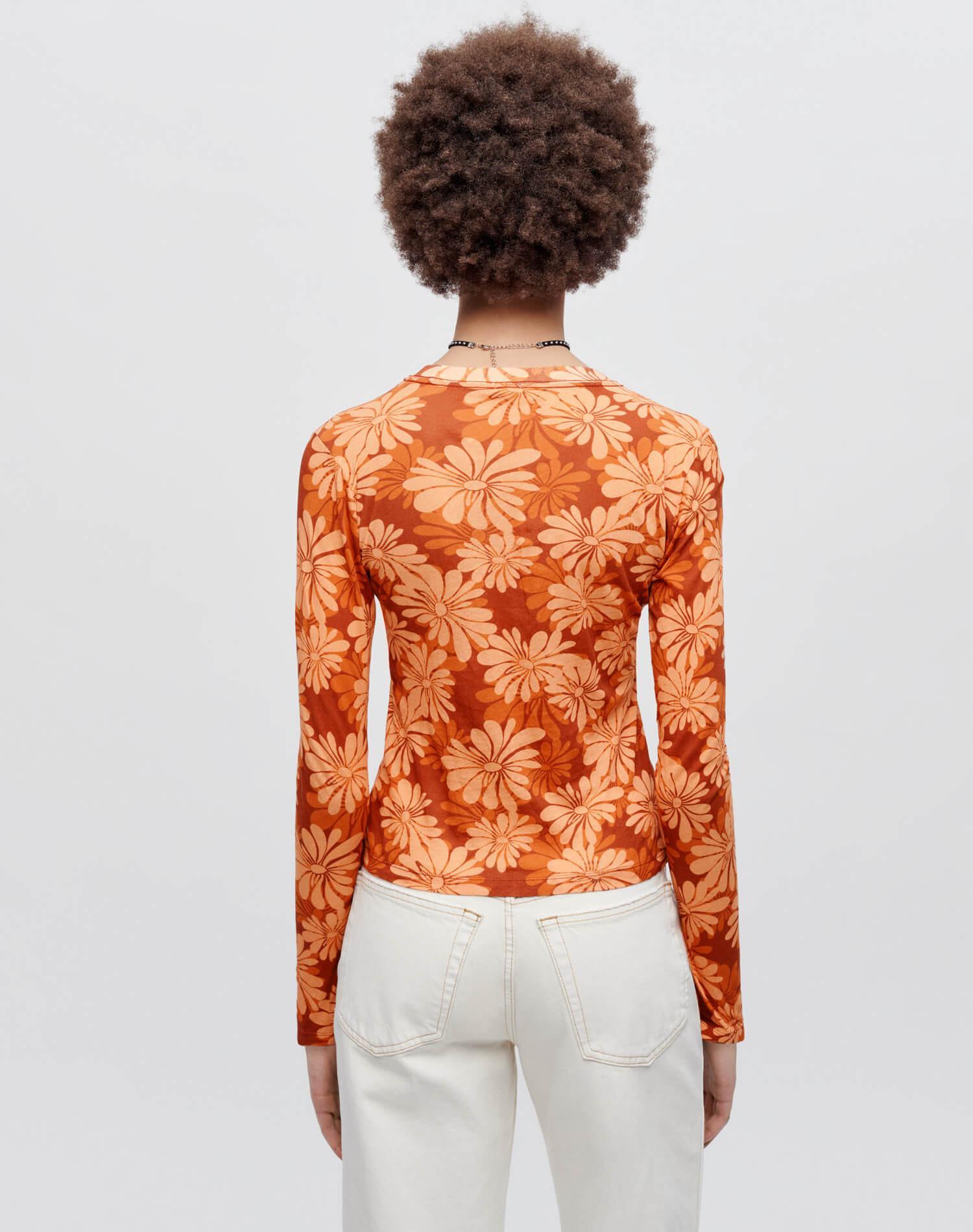 Sheer Long Sleeve Tee - Retro Daisy Product Image