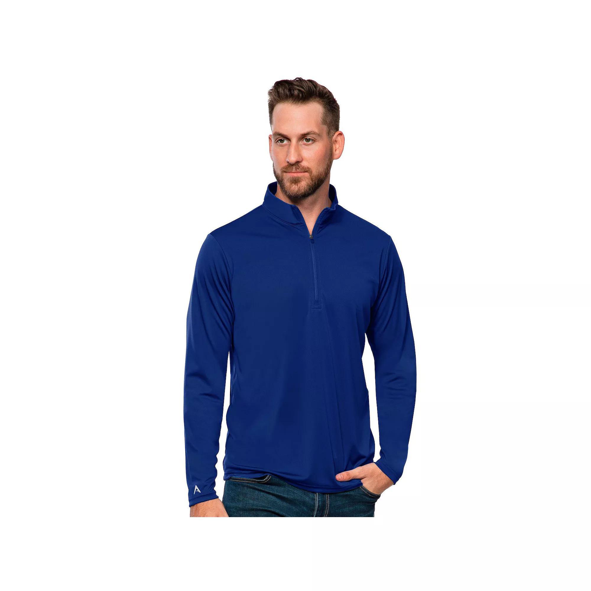 Men's Antigua Blank Tribute Quarter Zip Pullover, Size: Medium, Blue Product Image