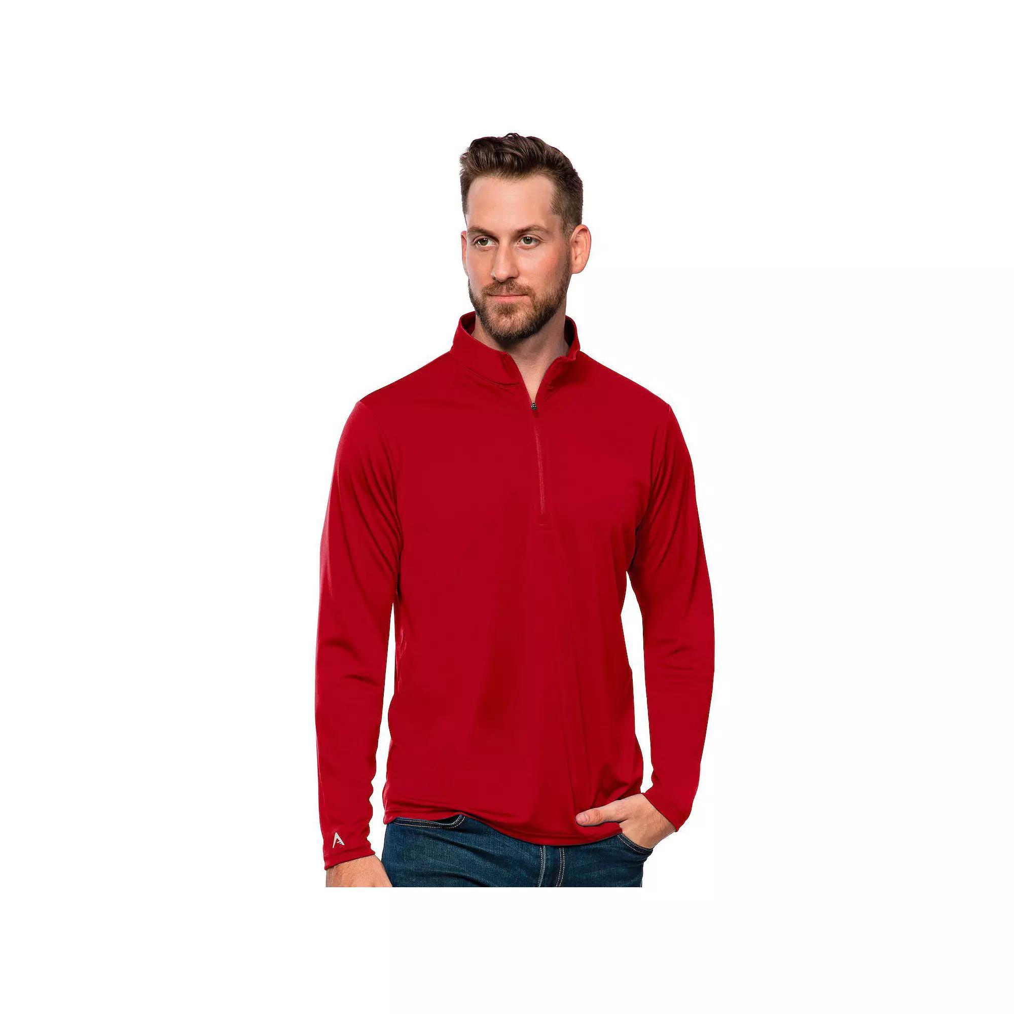 Men's Antigua Blank Tribute Quarter Zip Pullover, Size: Large, Dark Red Product Image