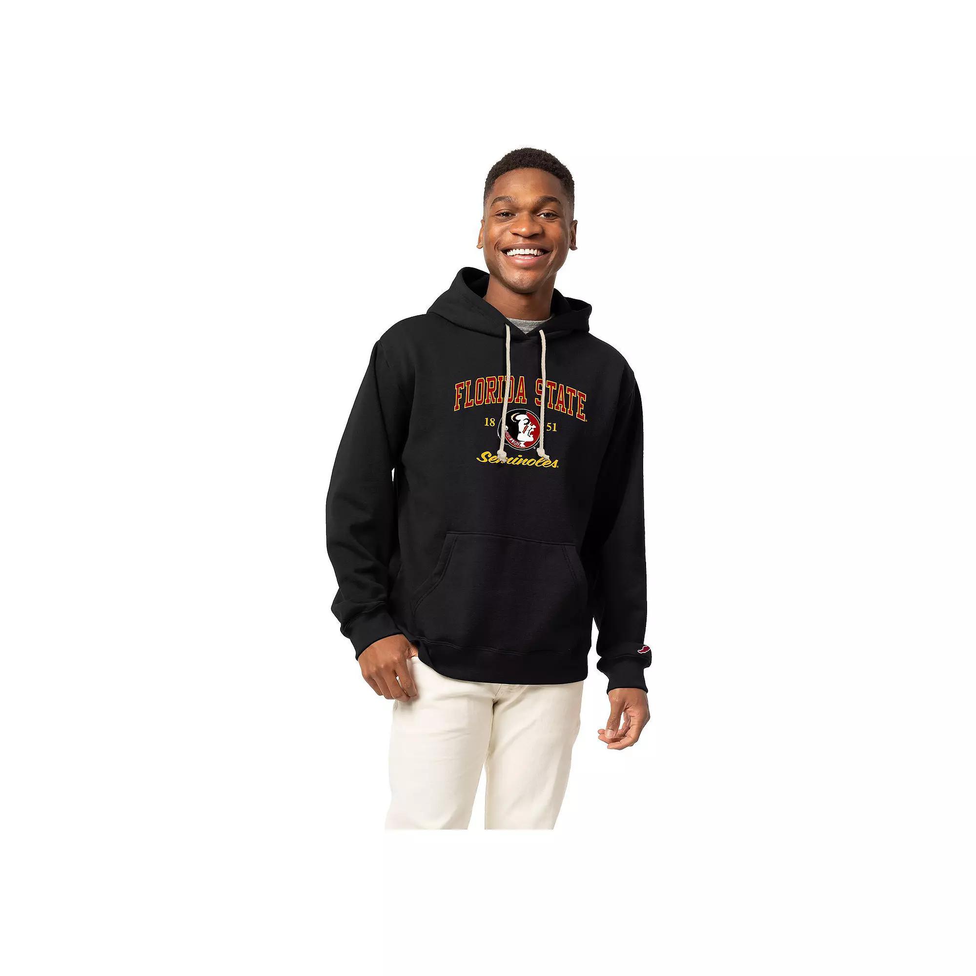 Men's League Collegiate Wear Black Florida State Seminoles Arch Script Essential Fleece 2.0 Pullover Hoodie, Size: XL Product Image