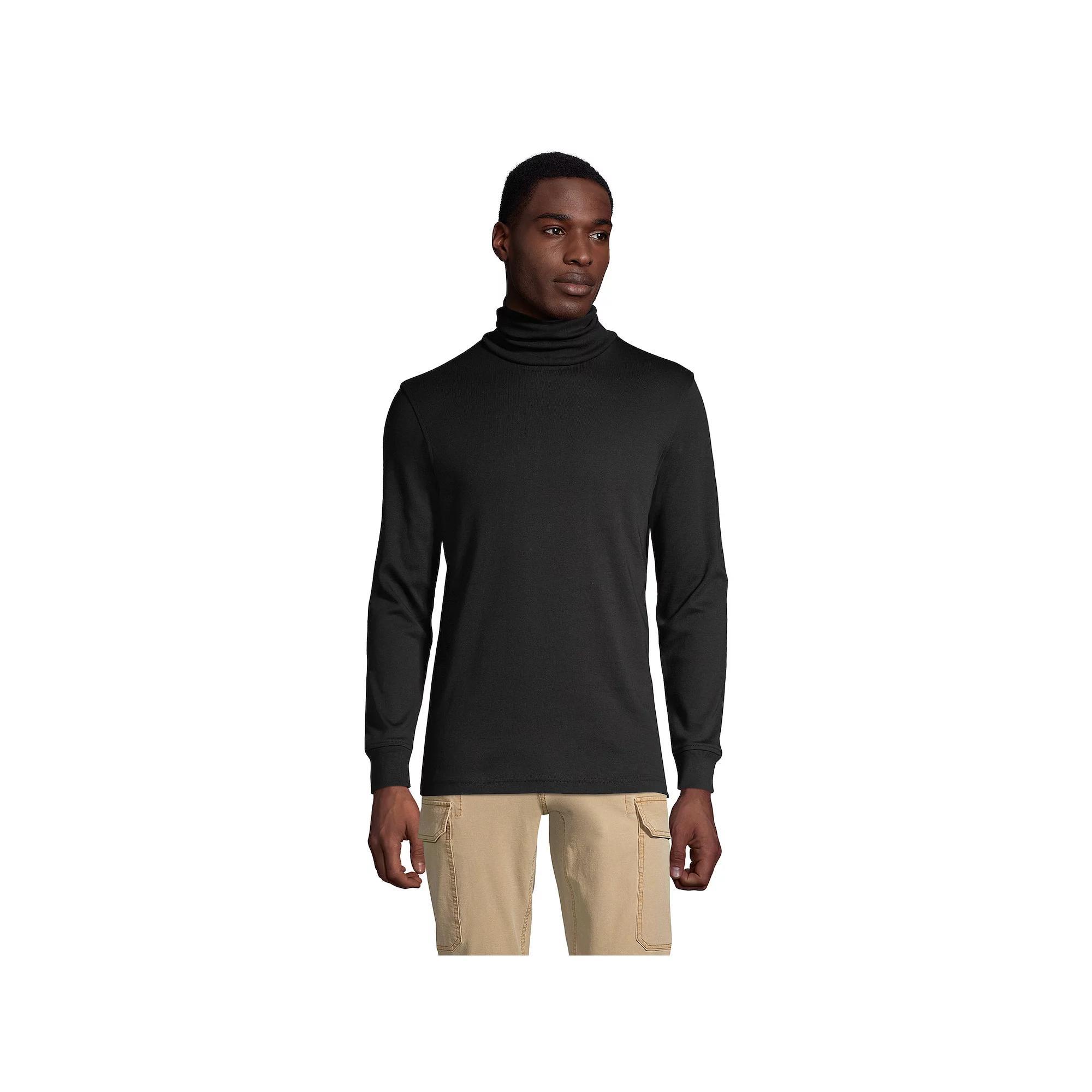 Big & Tall Lands' End Super Soft Supima Turtleneck, Men's, Size: 2XB, Black Product Image