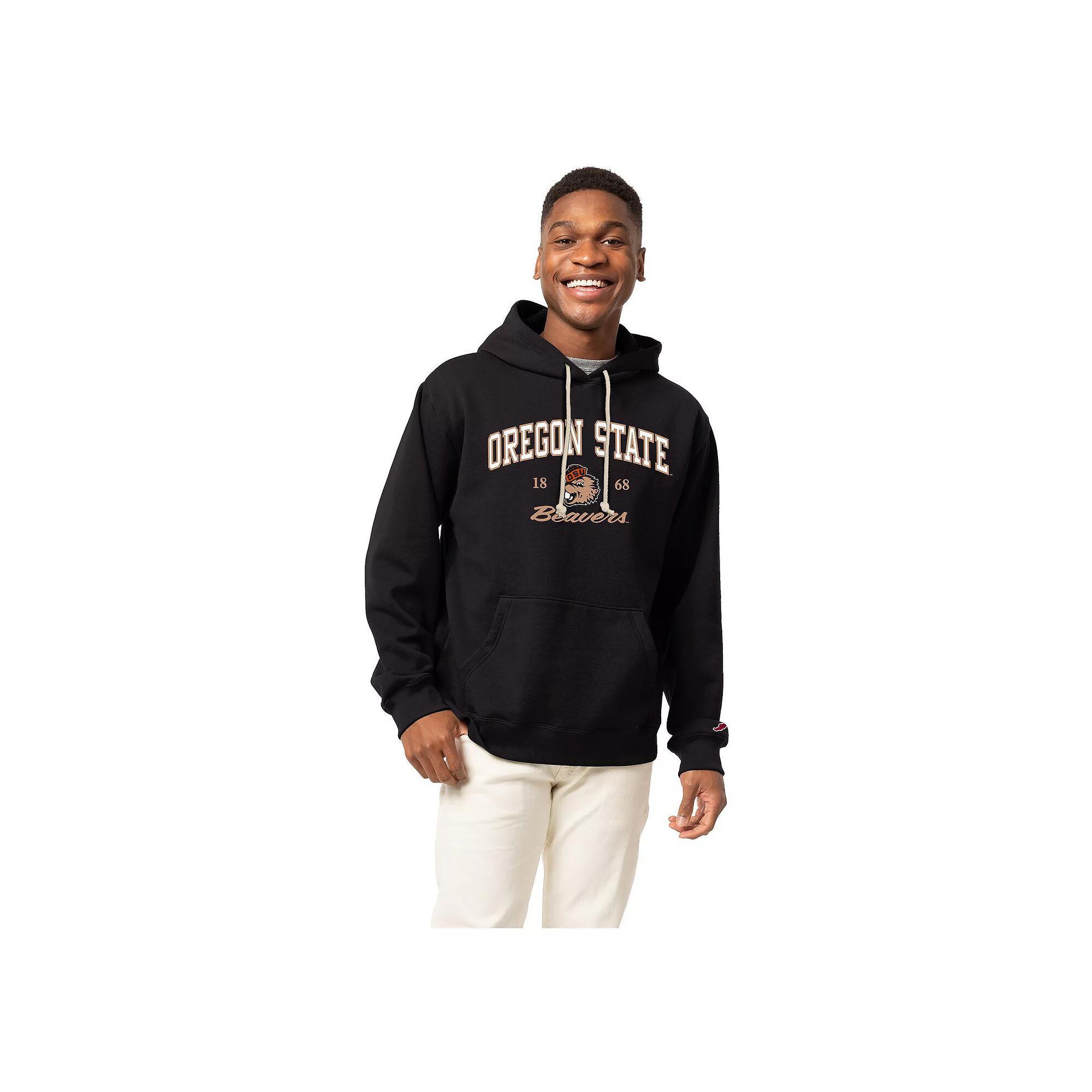 Men's League Collegiate Wear Black Oregon State Beavers Arch Script Essential Fleece 2.0 Pullover Hoodie, Size: Large Product Image