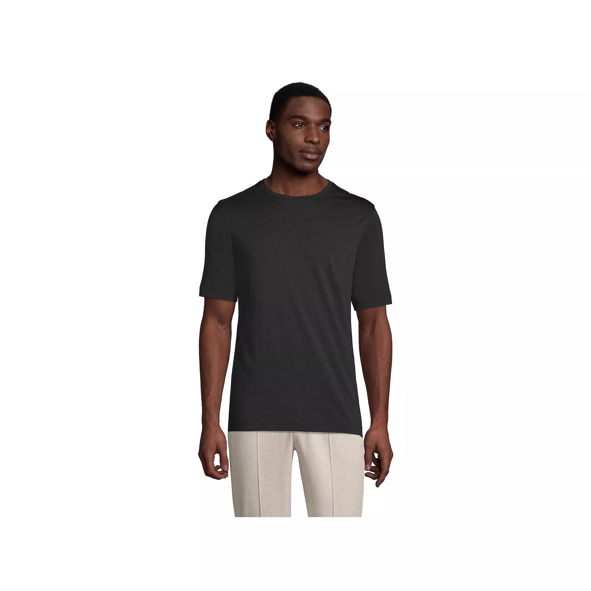 Men's Lands' End Supima Crewneck Tee, Size: Large, Radiant Blue Product Image