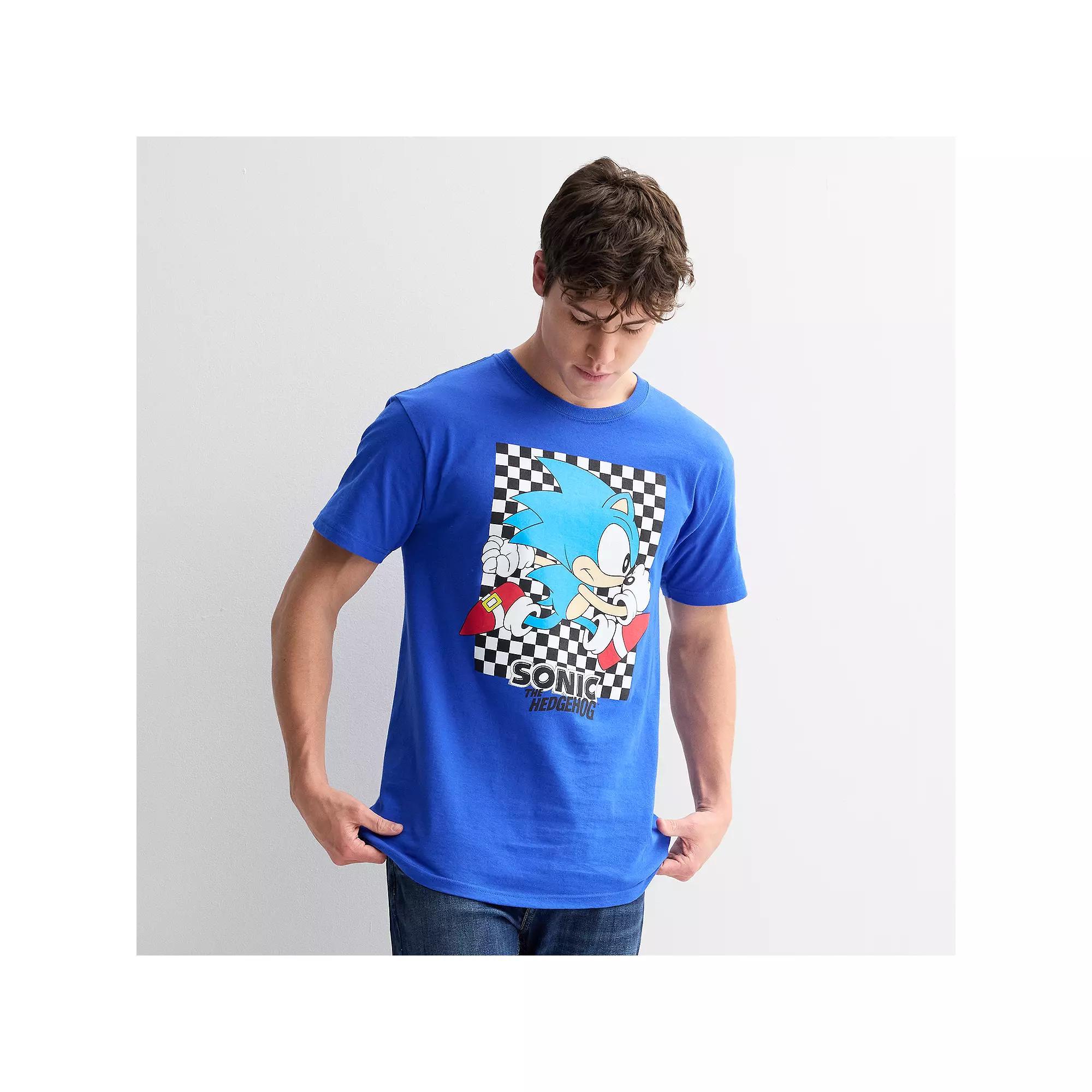Men's Bioworld Sonic Classic Checker Run Graphic Tee, Size: XL, Royal Product Image