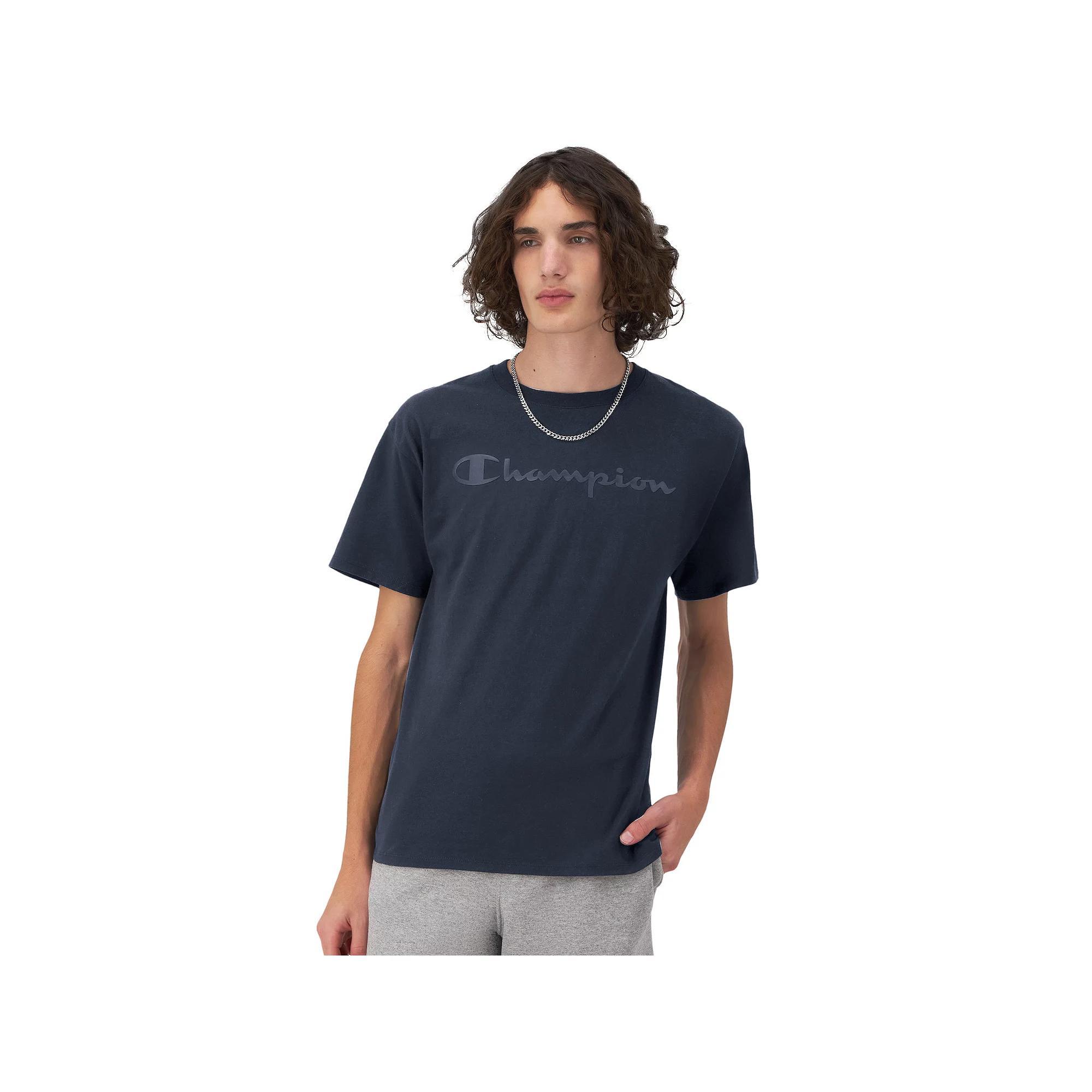 Men's Champion® Logo Tee, Size: Large, Blue Product Image