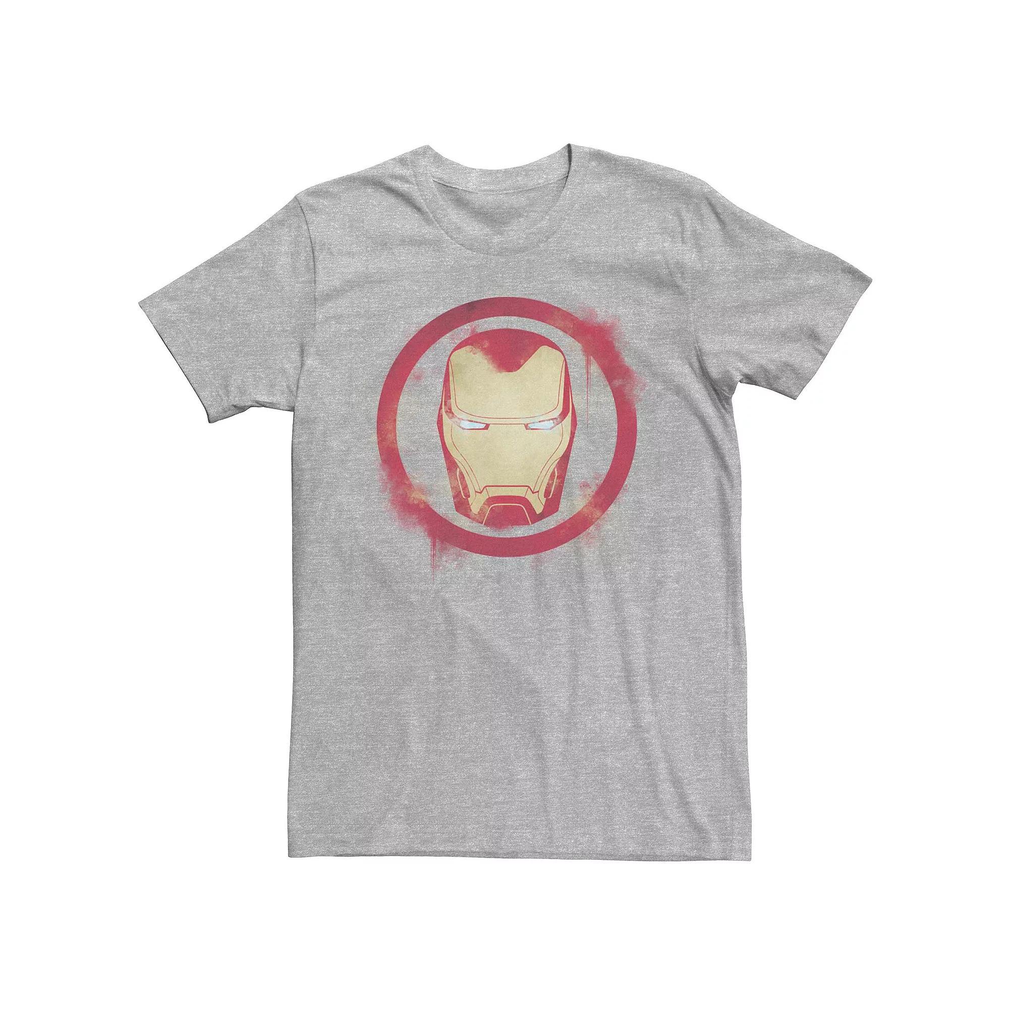 Men's Marvel "Avengers: Endgame" Iron Man Spray Paint Logo Tee, Size: 3XL, Athletic Grey Product Image