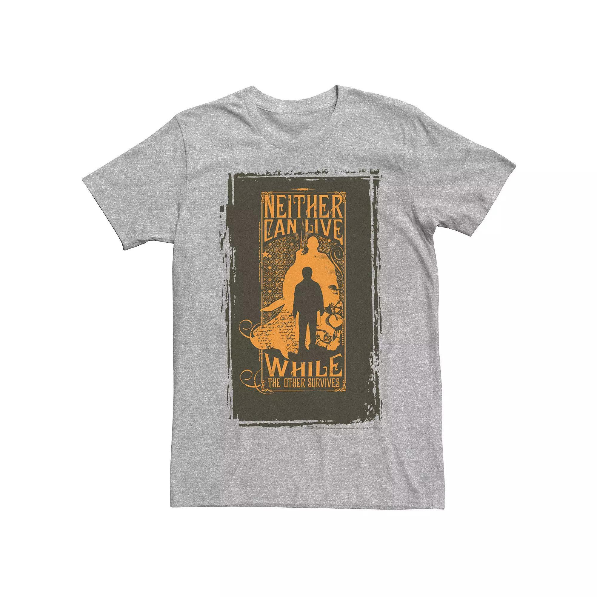 Men's Harry Potter Neither Can Live While The Other Survives Graphic Tee, Size: Large, Athletic Grey Product Image