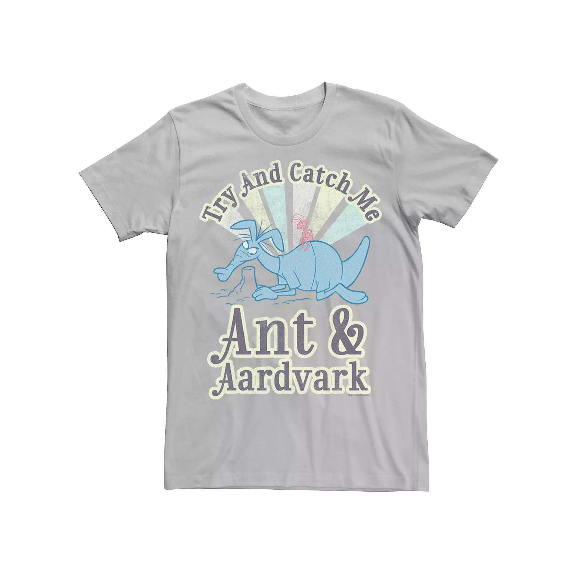 Men's Pink Panther Ant And Aardvark Try And Catch Me Graphic Tee, Size: Large, Athletic Grey Product Image