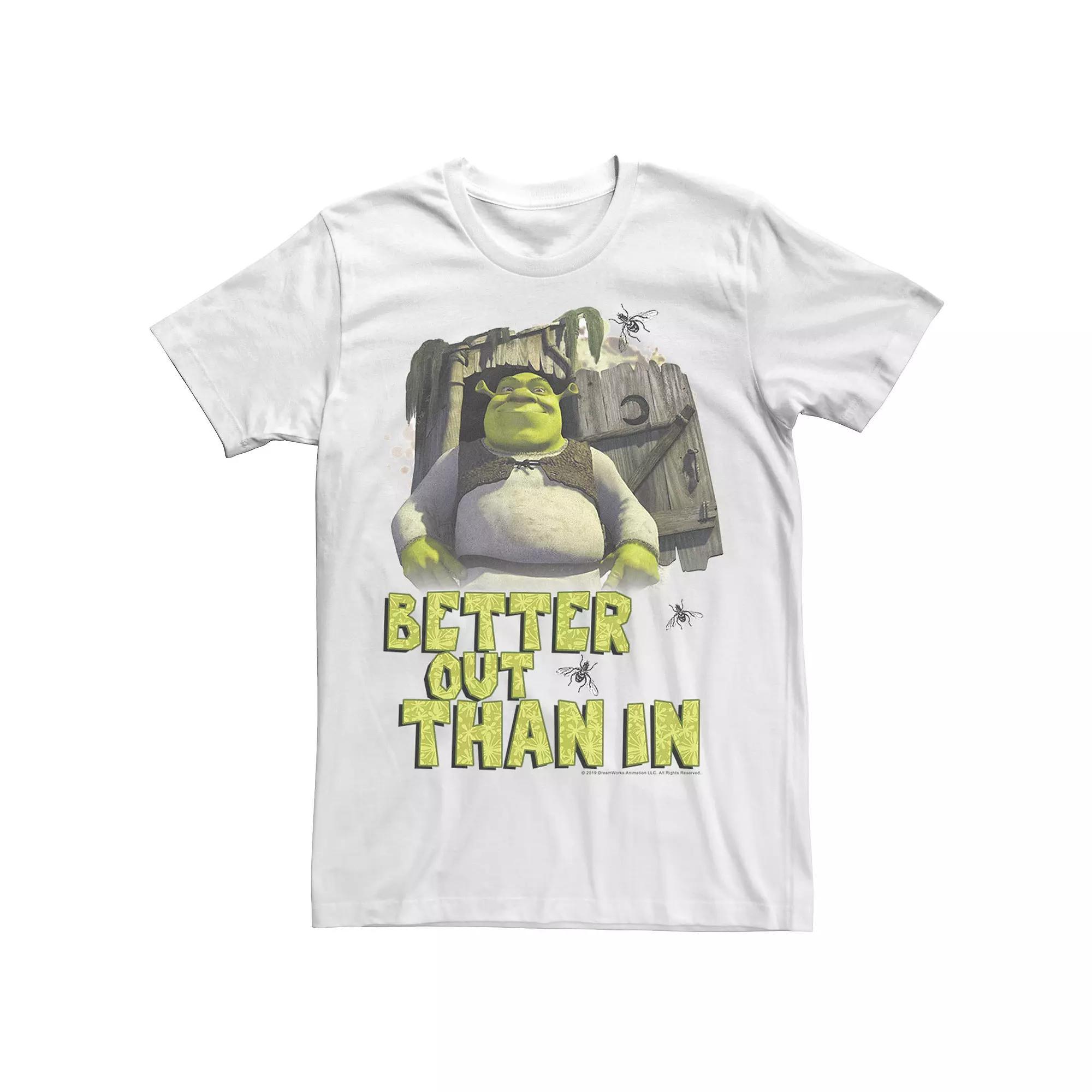 Men's Shrek Outhouse Better Out Than In Quote Graphic Tee, Size: 3XL, White Product Image