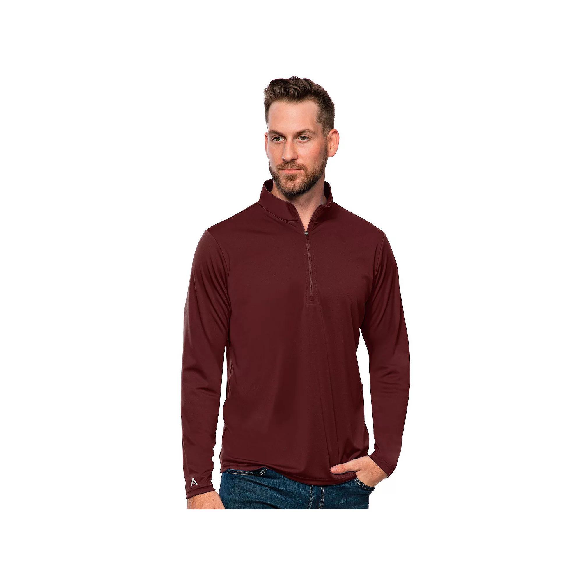 Men's Antigua Blank Tribute Quarter Zip Pullover, Size: Large, Red Product Image