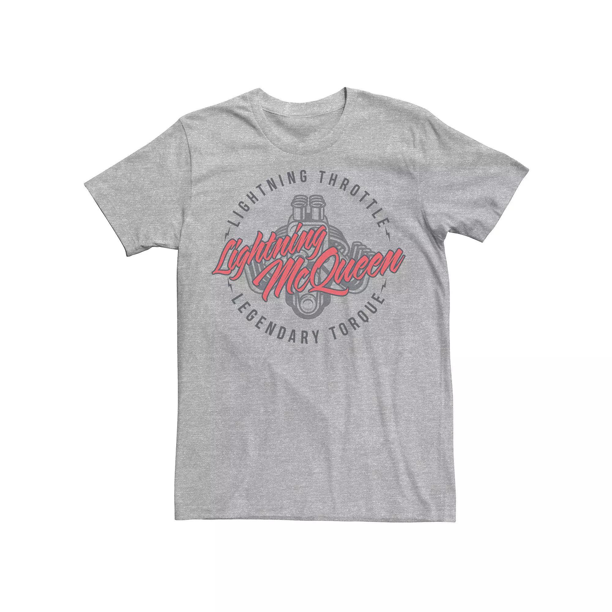 Disney / Pixars Cars Lightning McQueen Mens Engine Tee Athletic Grey Product Image