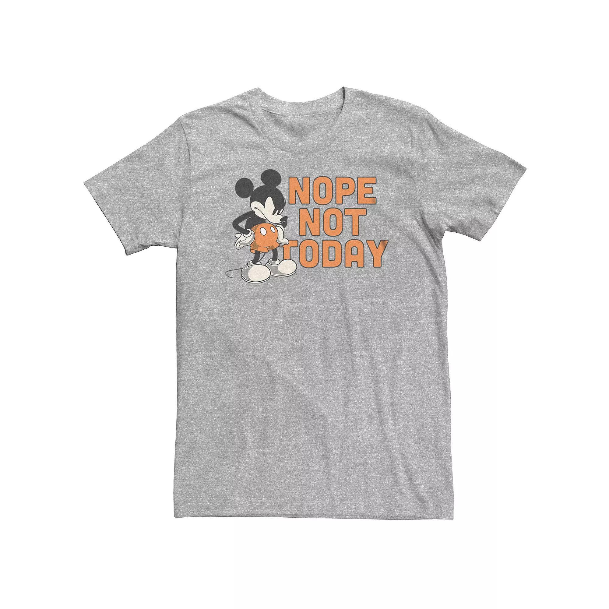 Big & Tall Disney's Mickey Mouse Nope Not Today Tee, Men's, Size: 3XL Tall, Athletic Grey Product Image