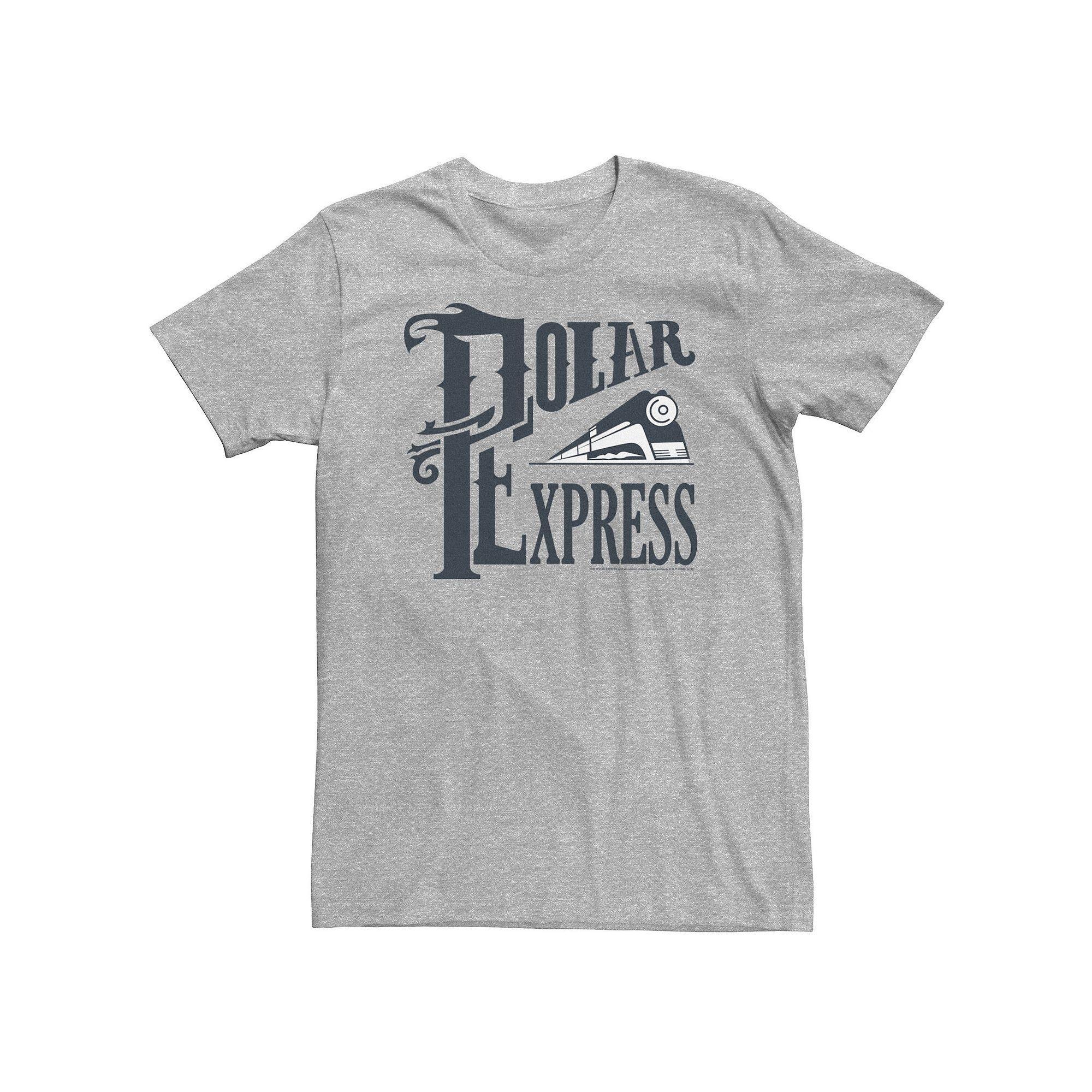Big & Tall Polar Express Text Logo Tee, Men's, Size: Large Tall, Athletic Grey Product Image