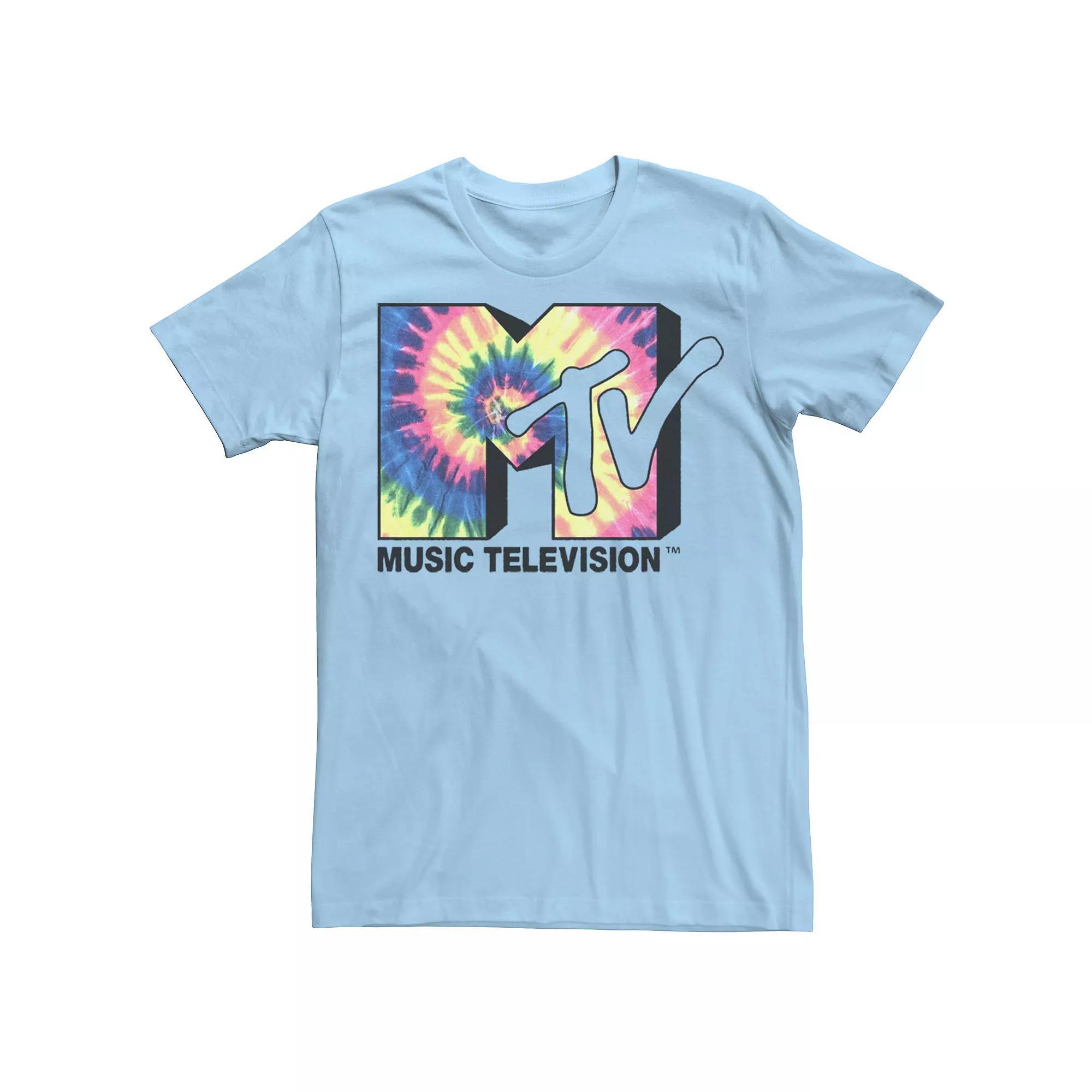 Men's MTV Music Television Tie Dye Logo Tee, Size: Medium, Light Blue Product Image