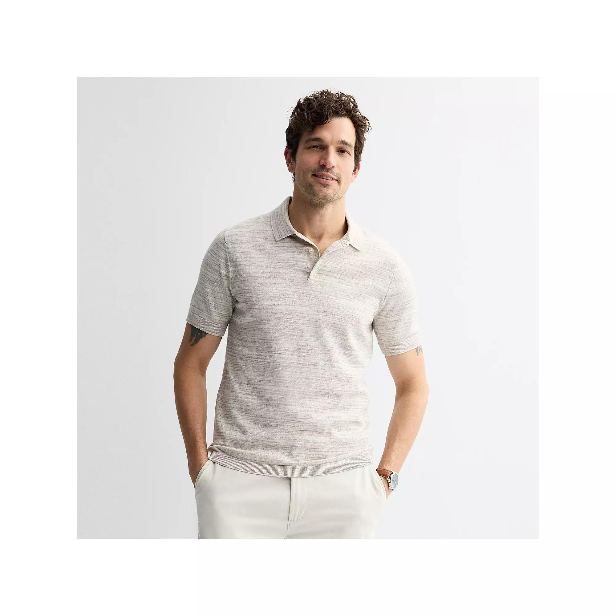 Men's Sonoma Goods For Life® Short Sleeve Sweater Polo, Size: Medium, Spacedye Product Image
