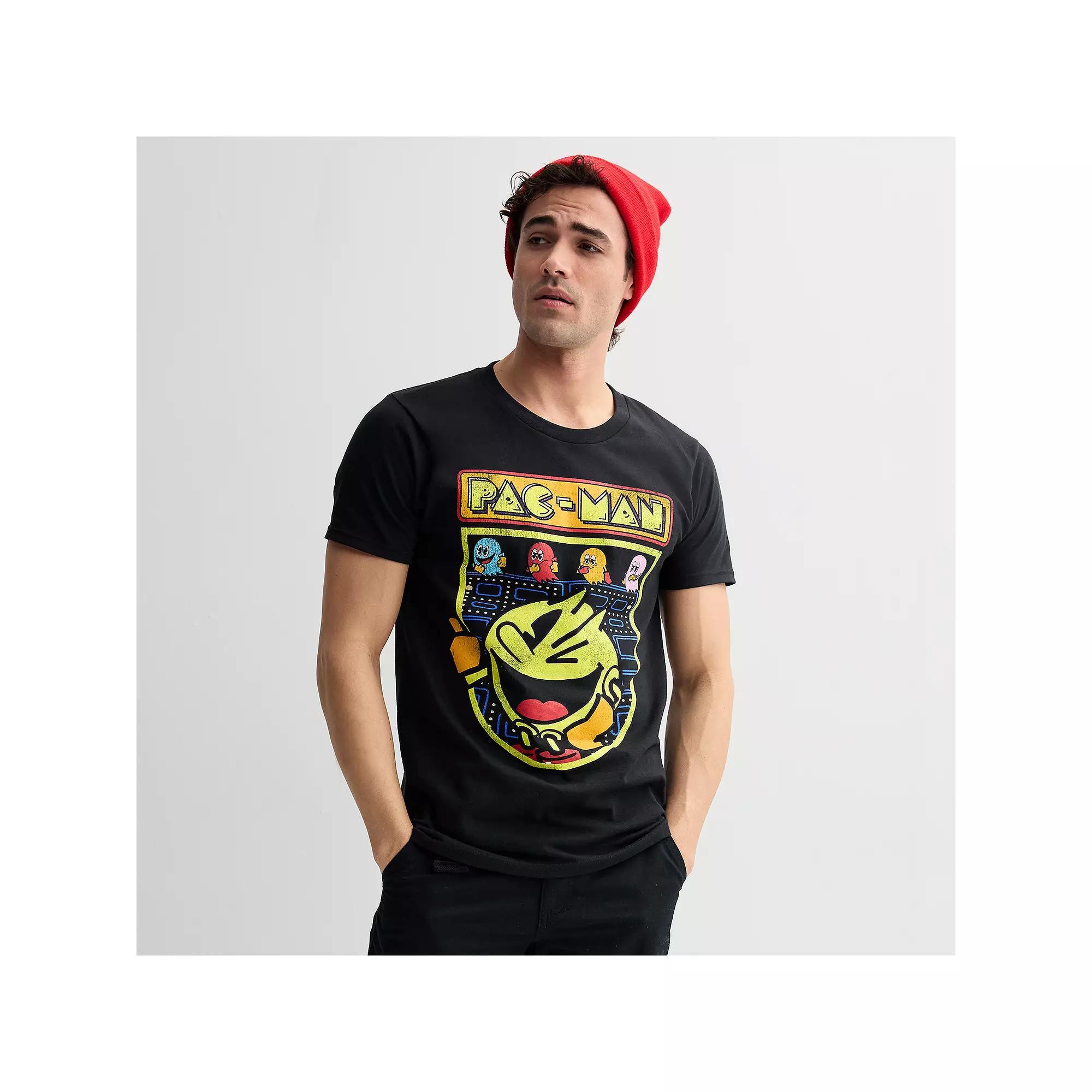 Men's Pacman Classic 2D Art Graphic Tee, Size: Large, Black Product Image
