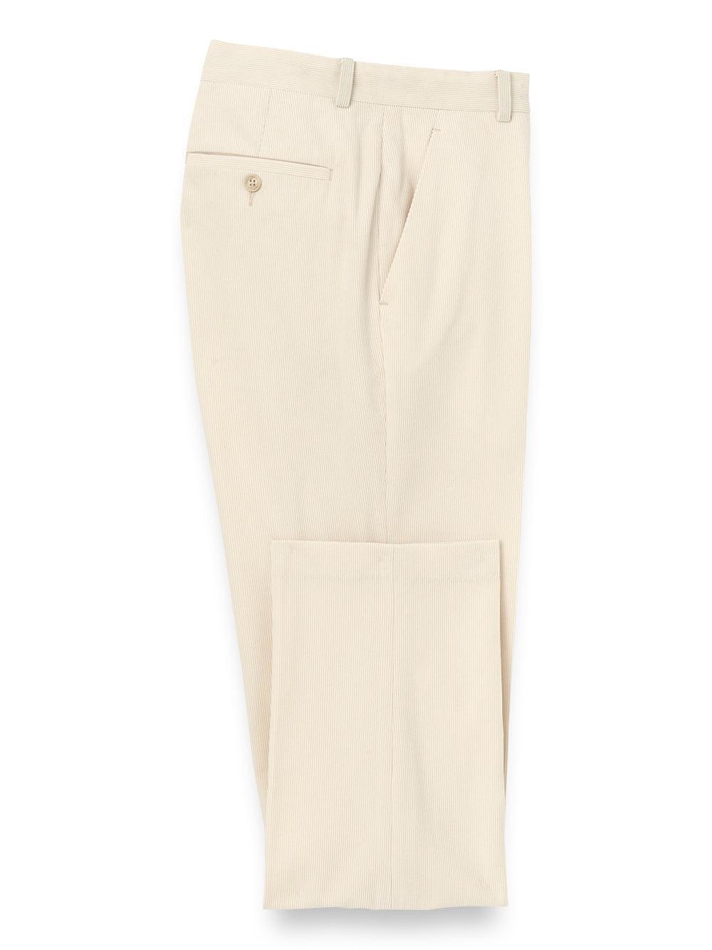 Corduroy Flat Front Pants - Charcoal Product Image