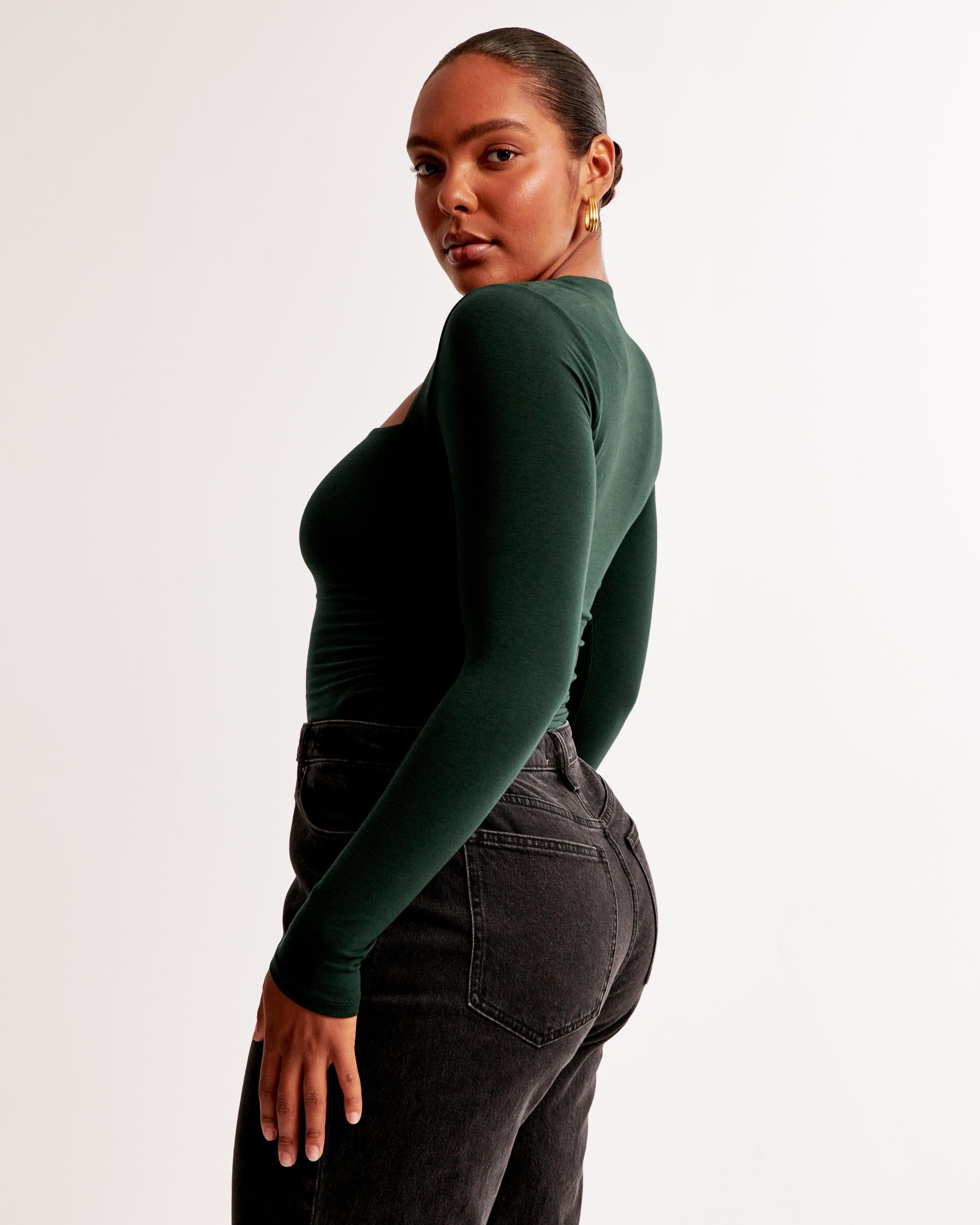 The A&F Ava Long-Sleeve Mesh Top Product Image