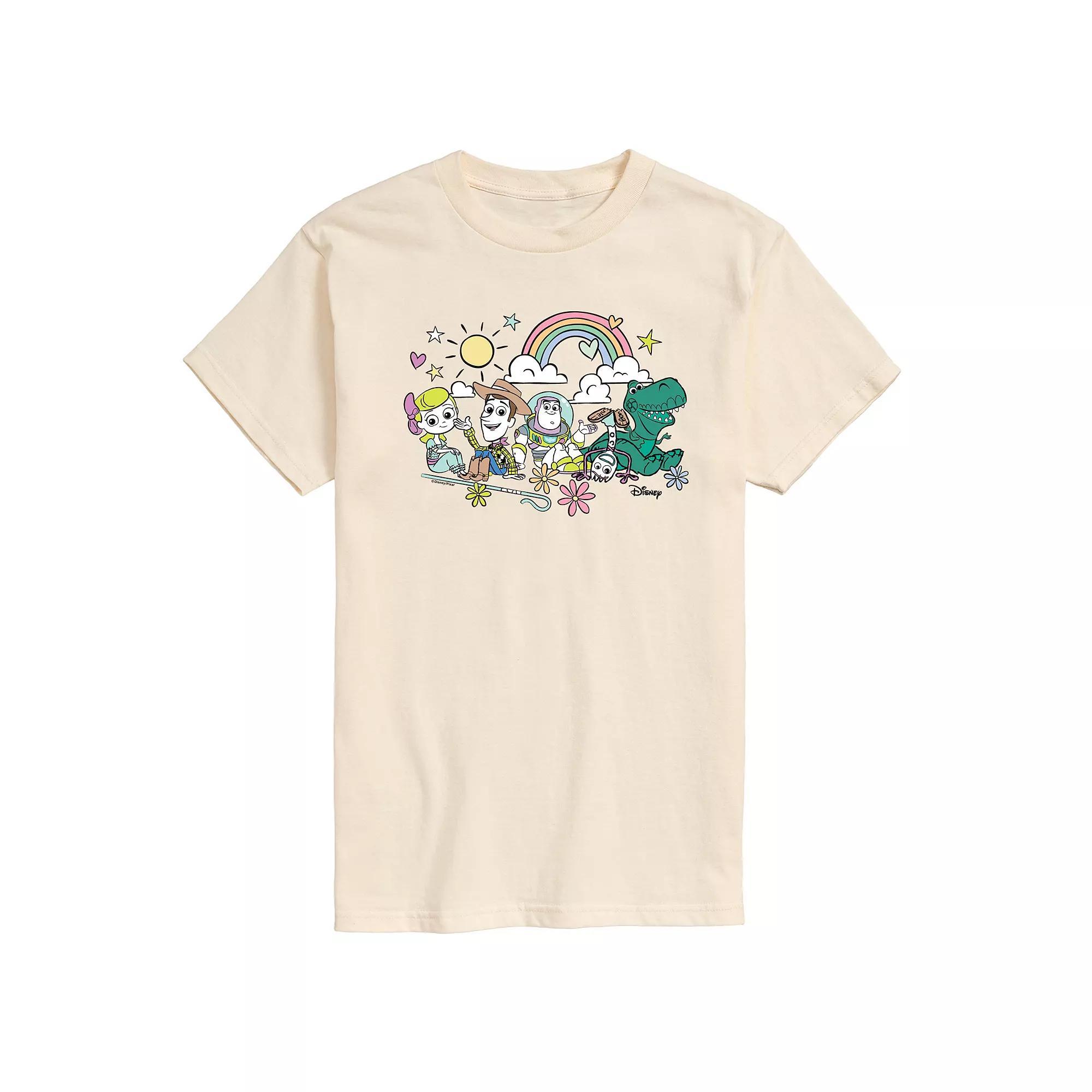 Disney / Pixars Toy Story 4 Mens Group Sitting Graphic Tee Ivory Product Image