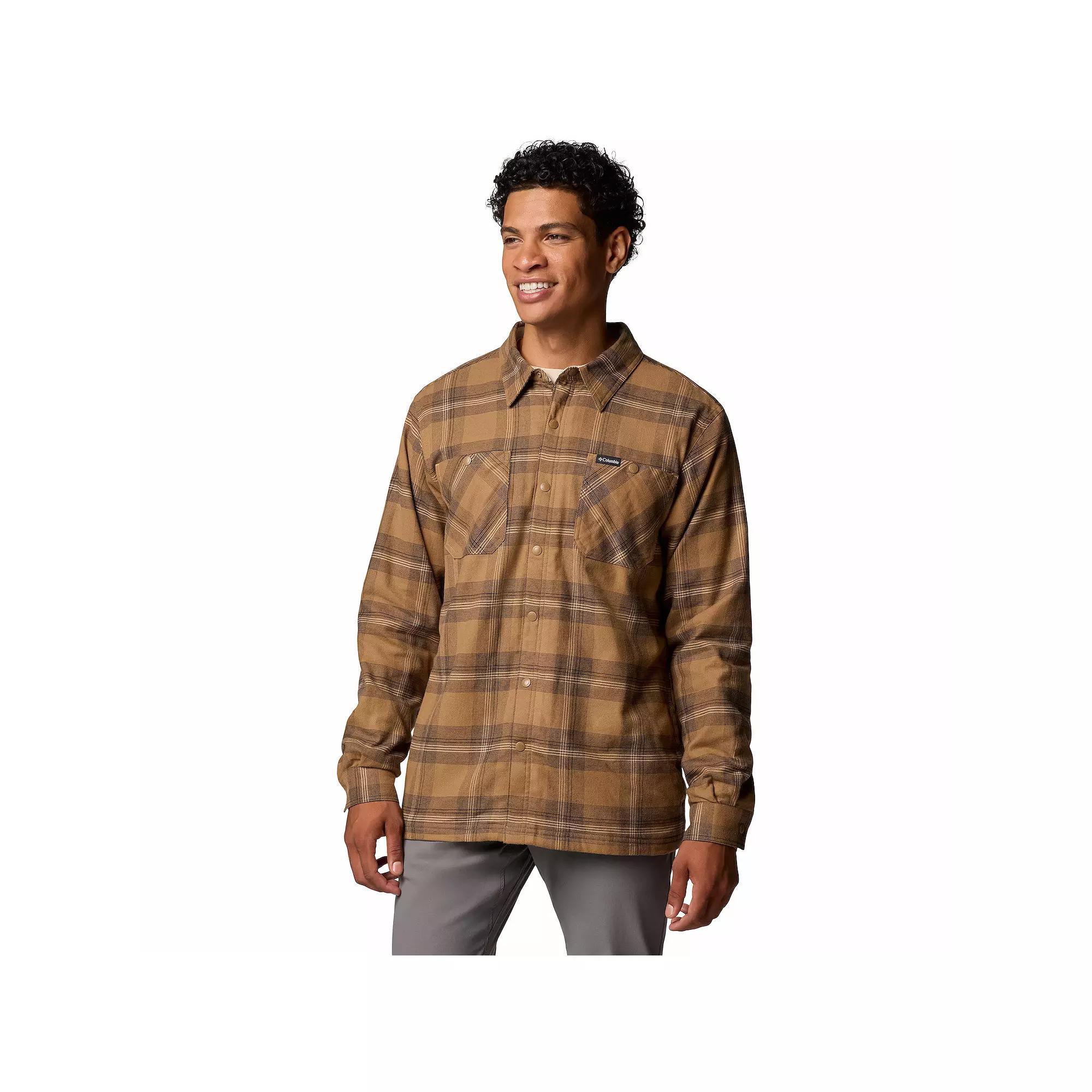 Men's Columbia Cornell Woods Fleece Lined Shirt Jacket, Size: Small, Delta Brown Product Image